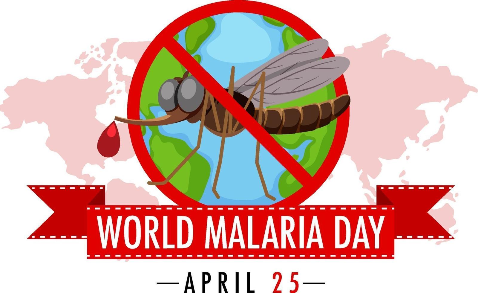 Logo oder Banner zum Weltmalariatag ohne Mückenzeichen vektor