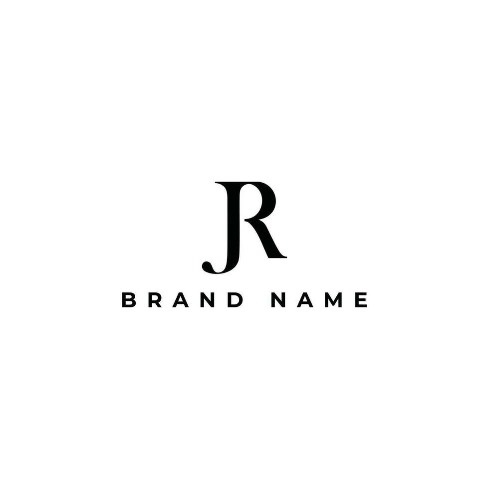 abstrakt Initiale serif Brief jr oder rj Logo Design Vektor Illustration im schwarz Farbe isoliert auf ein Weiß Hintergrund. abstrakt Brief jr Logo angewendet zum Schönheit und Mode Logo Design Inspiration