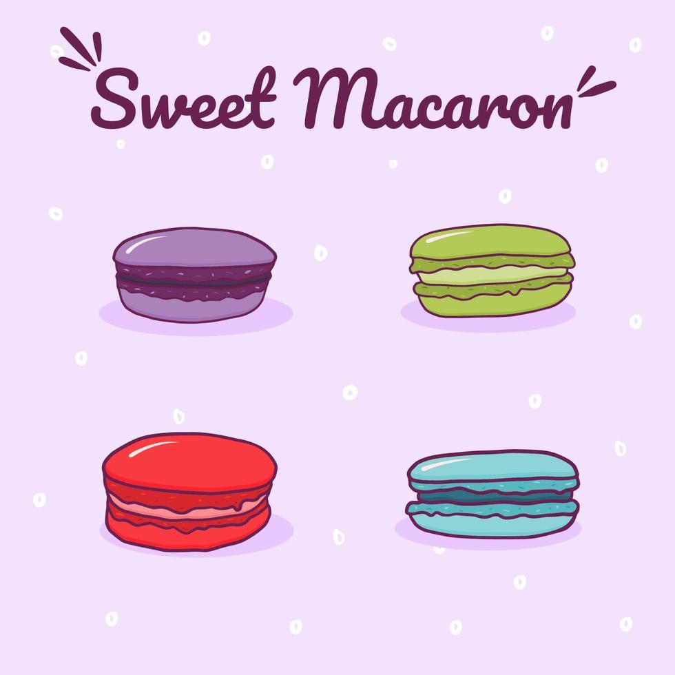 söt macaron illustration vektor mall