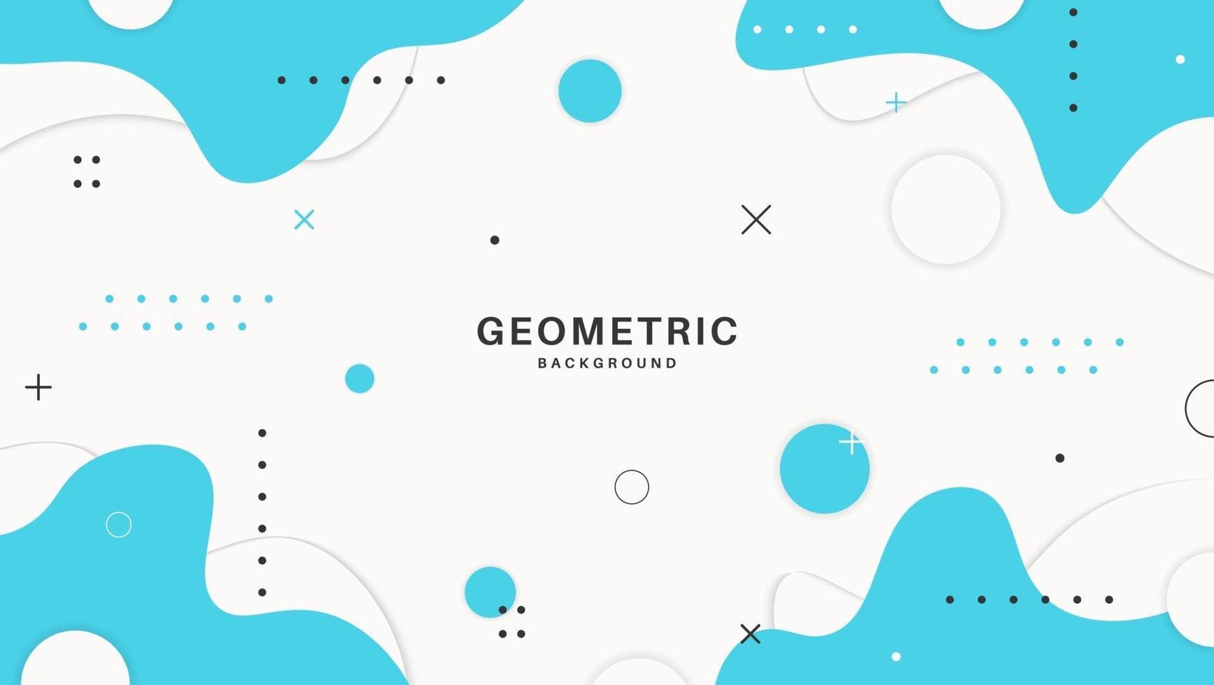 kreativa abstrakta geometriska blå flytande former i vit bakgrund vektor