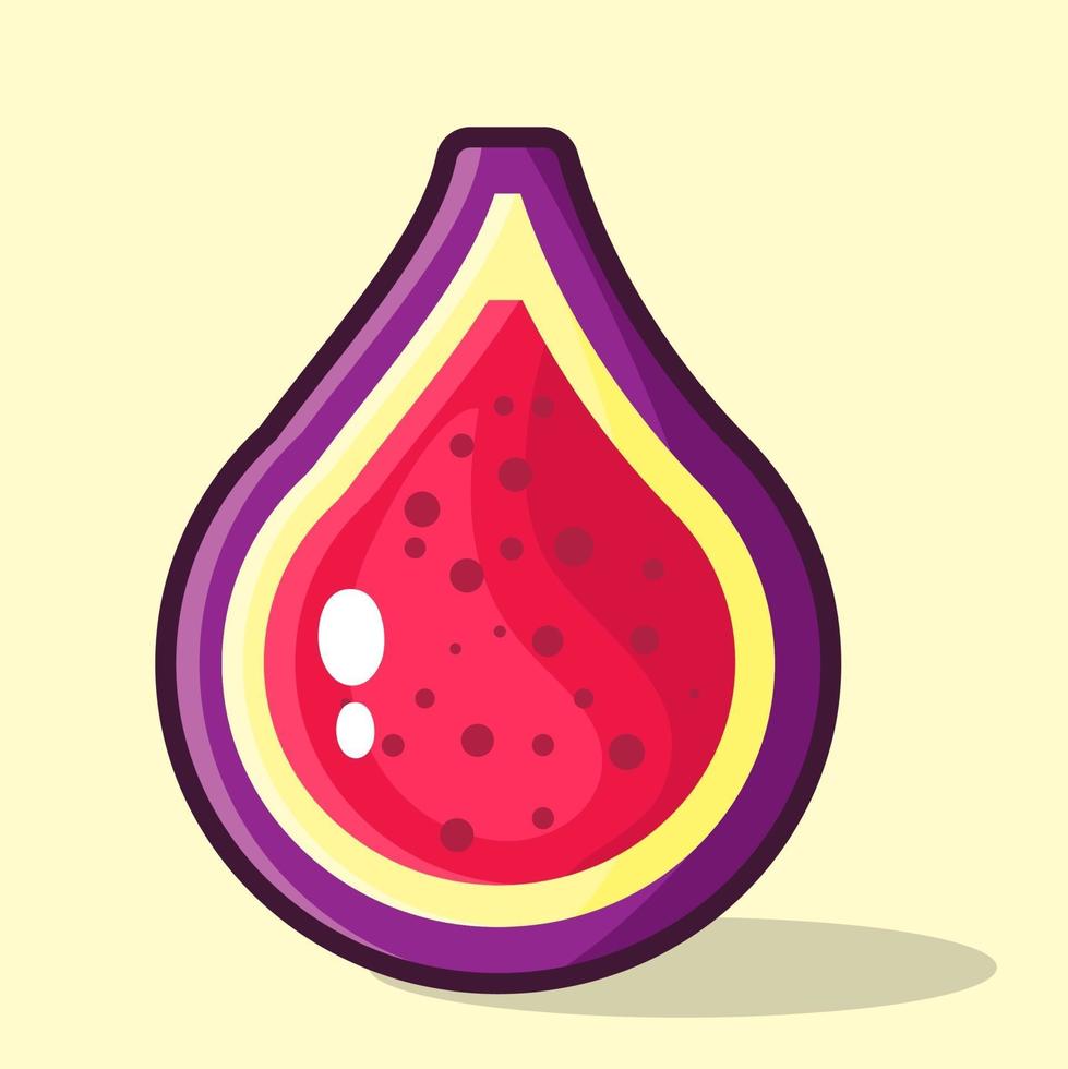 fikon frukt skiva illustration i platt stil vektor