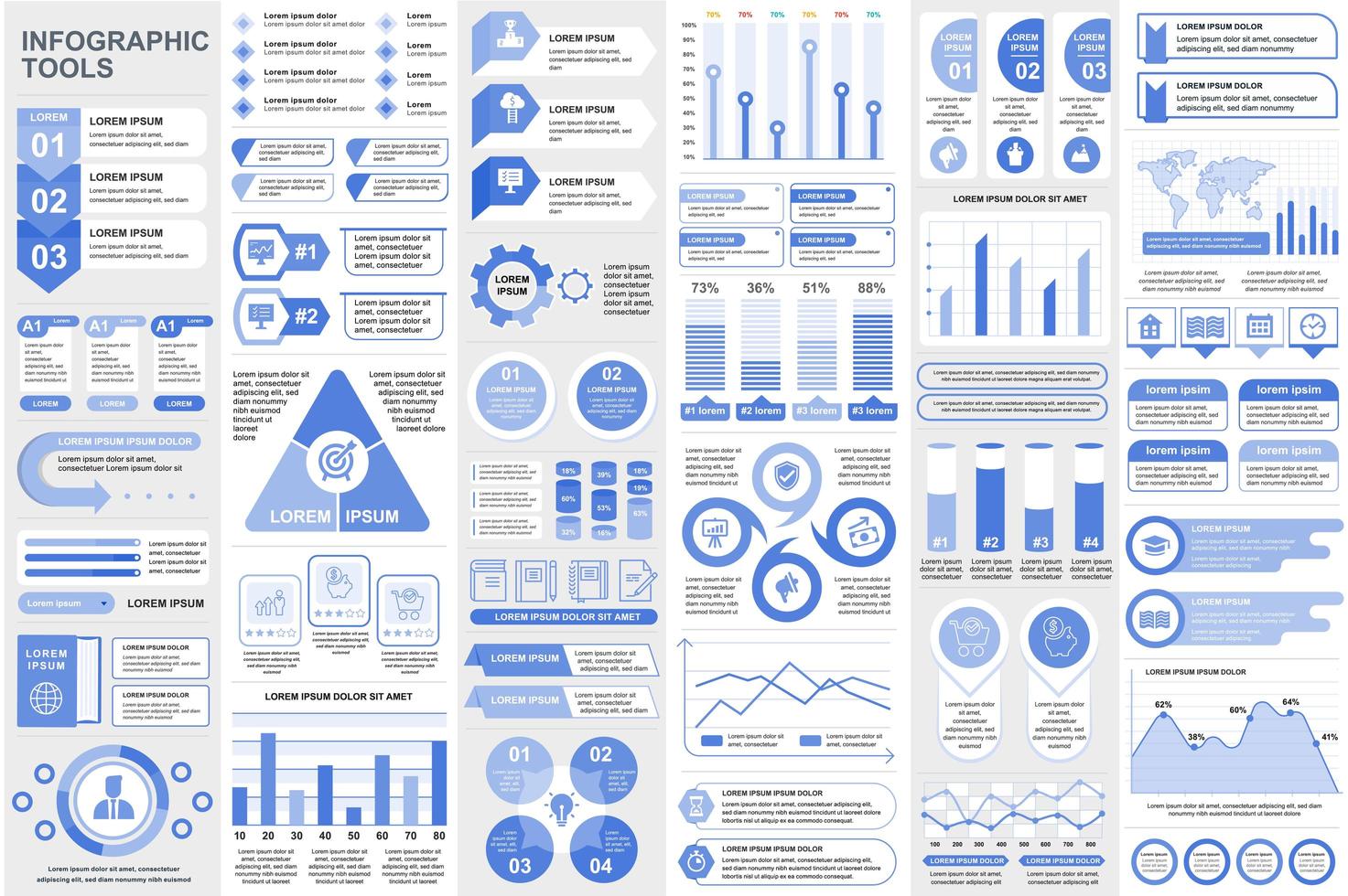 samling infografiska element datavisualisering vektordesign vektor