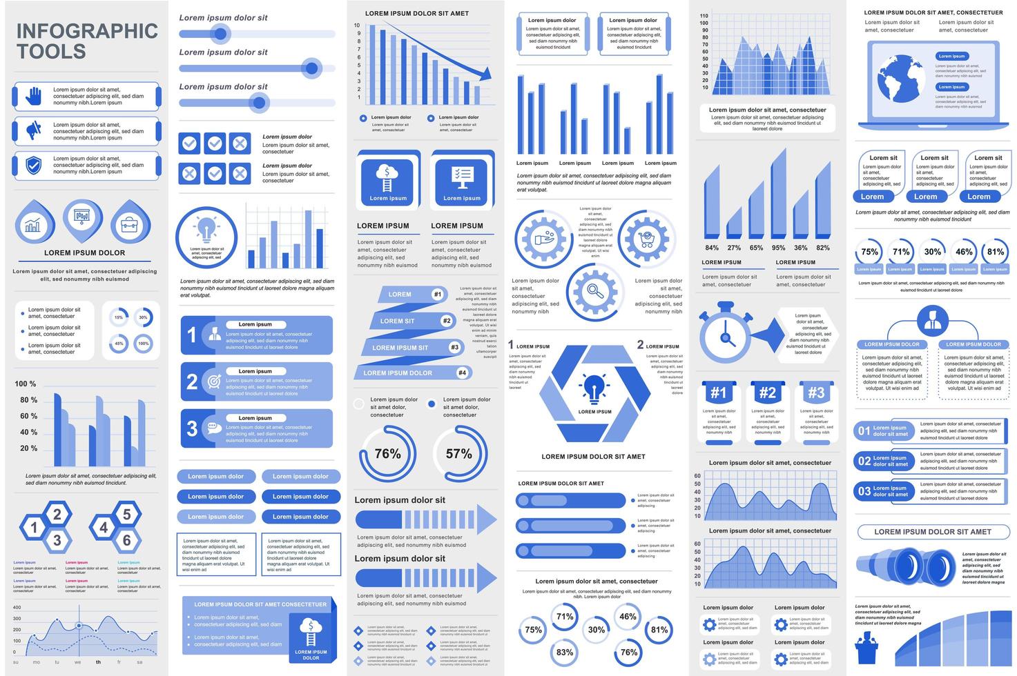 samling infografiska element datavisualisering vektordesign vektor