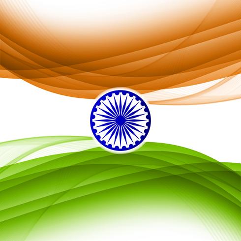 Abstrakt vågig indisk flagga tema design bakgrund vektor