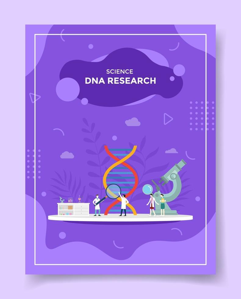 wissenschaft dna forschungskonzept menschen arzt krankenschwester wissenschaftler vektor