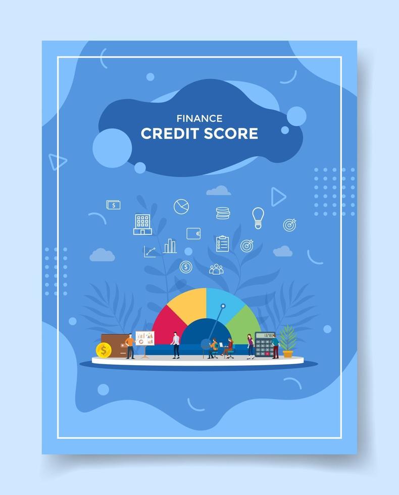 Finanzkredit-Score-Konzept für die Vorlage von Bannern vektor