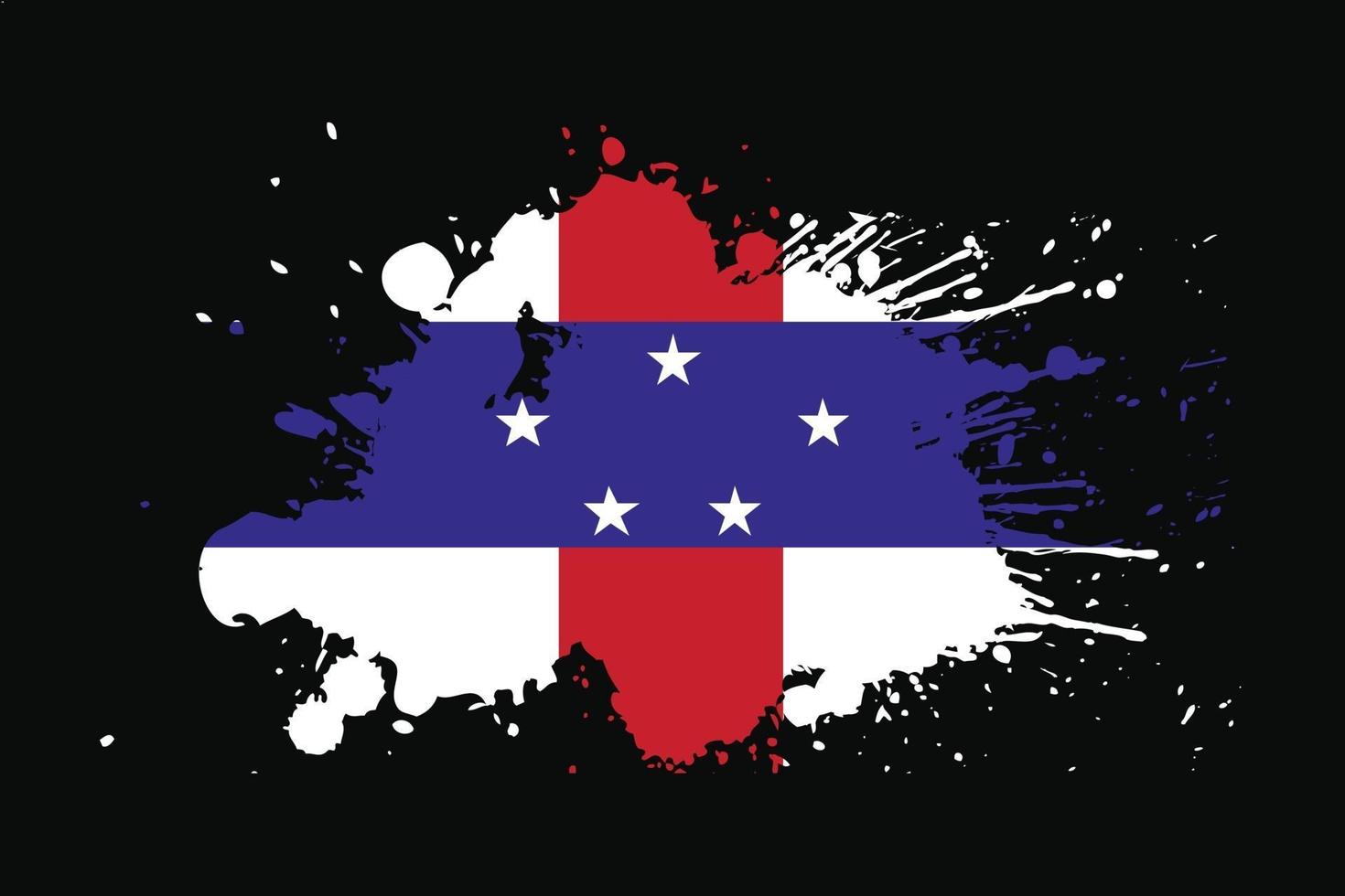 Niederländische Antillen-Flagge mit Grunge-Effekt-Design vektor