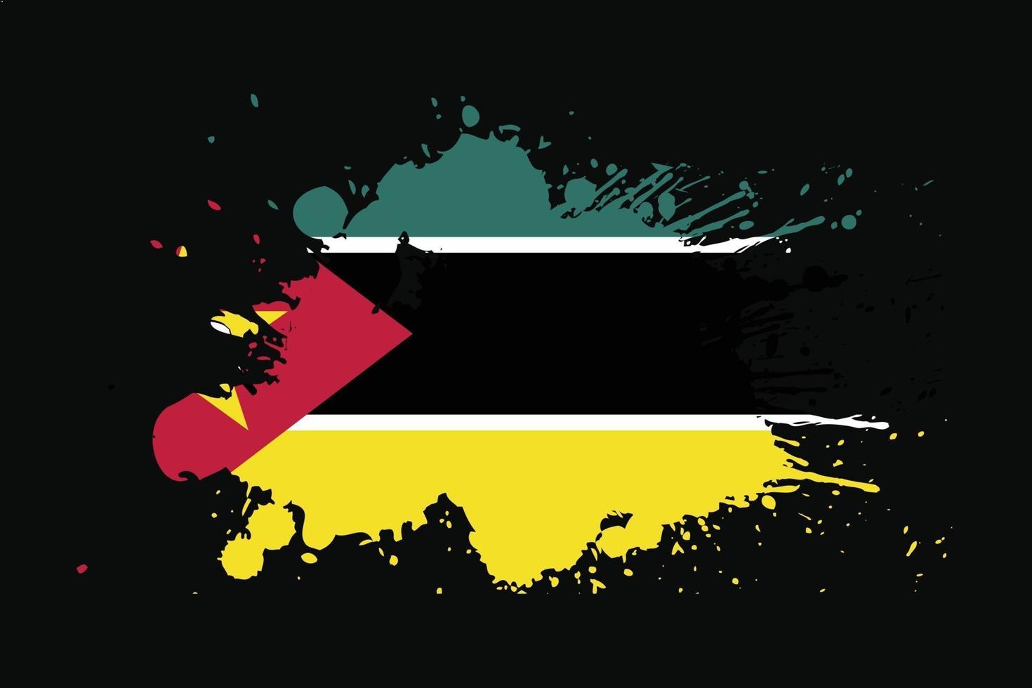 mozambique flagga med grunge effekt design vektor