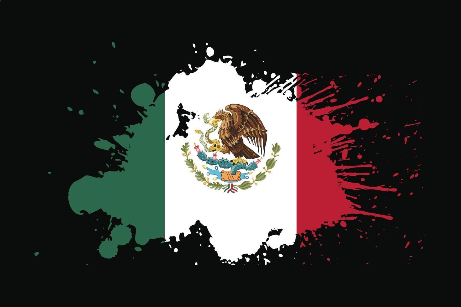 mexico flagga med grunge effekt design vektor