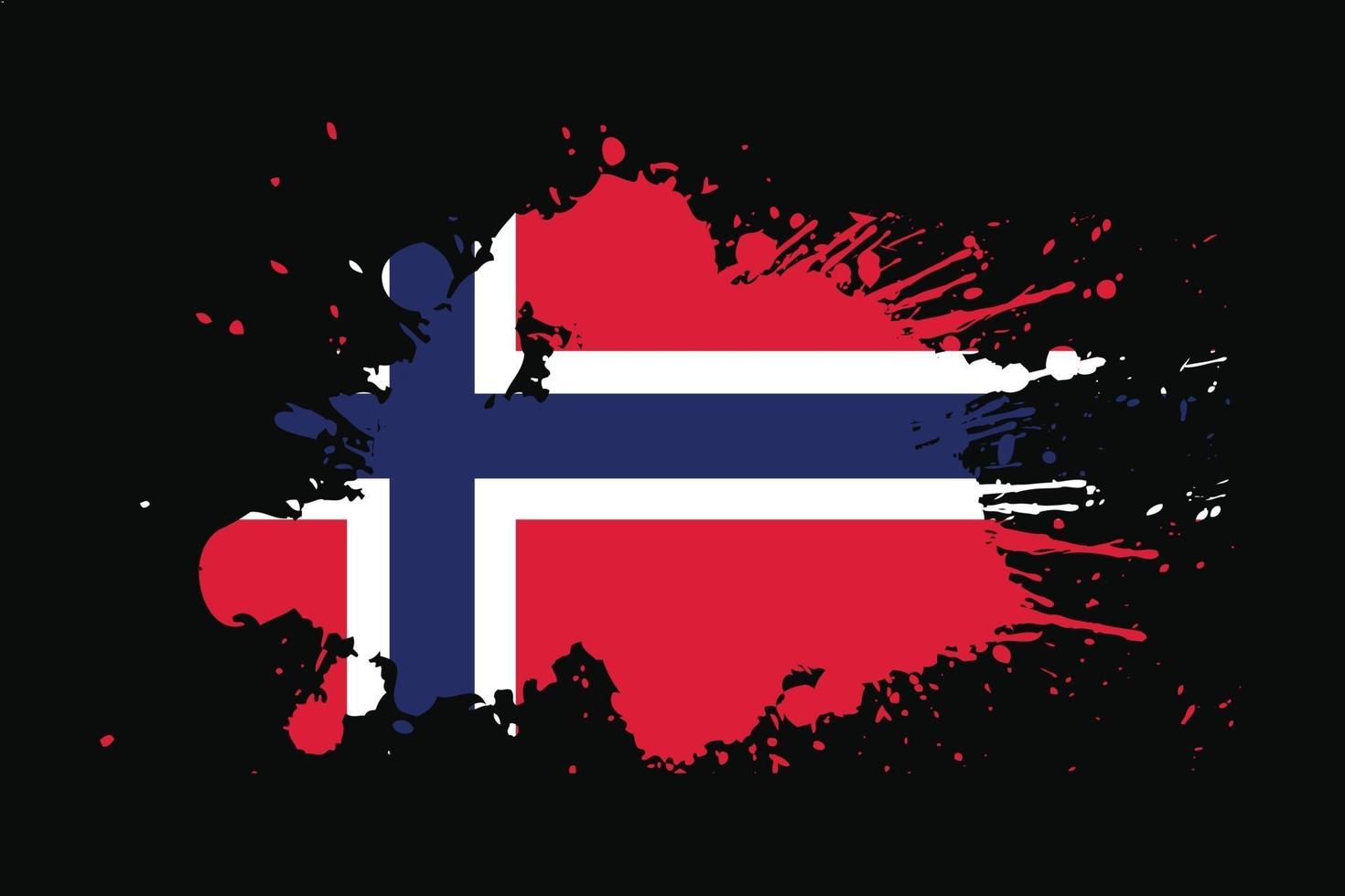 norge flagga med grunge effekt design vektor