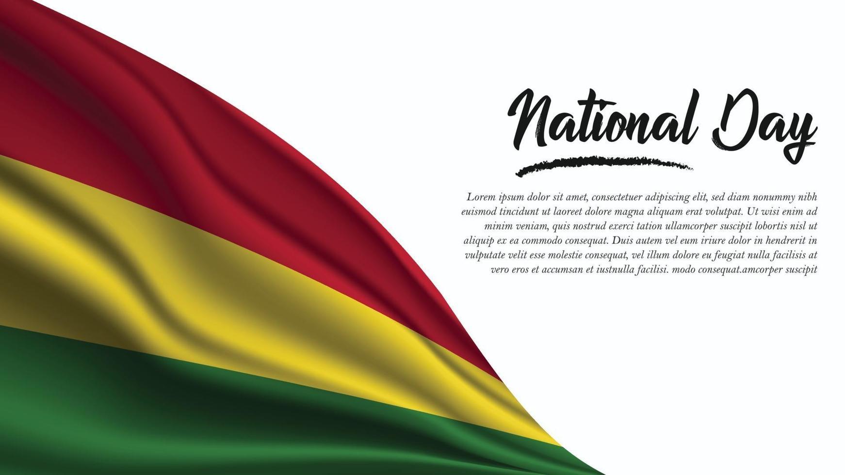 nationaldag banner med bolivia flagga bakgrund vektor