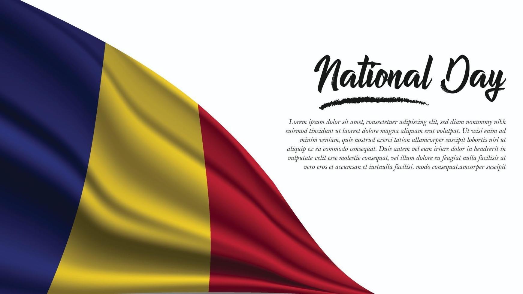 Nationalfeiertag Banner mit Rumänien Flagge Hintergrund vektor