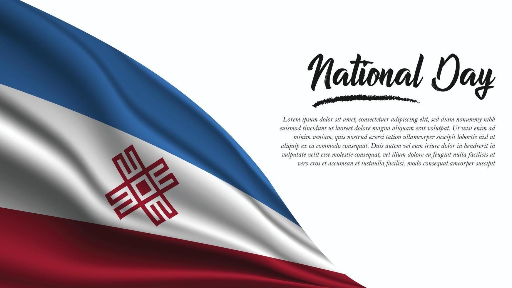 Nationalfeiertag-Banner mit Mari-El-Flagge-Hintergrund vektor