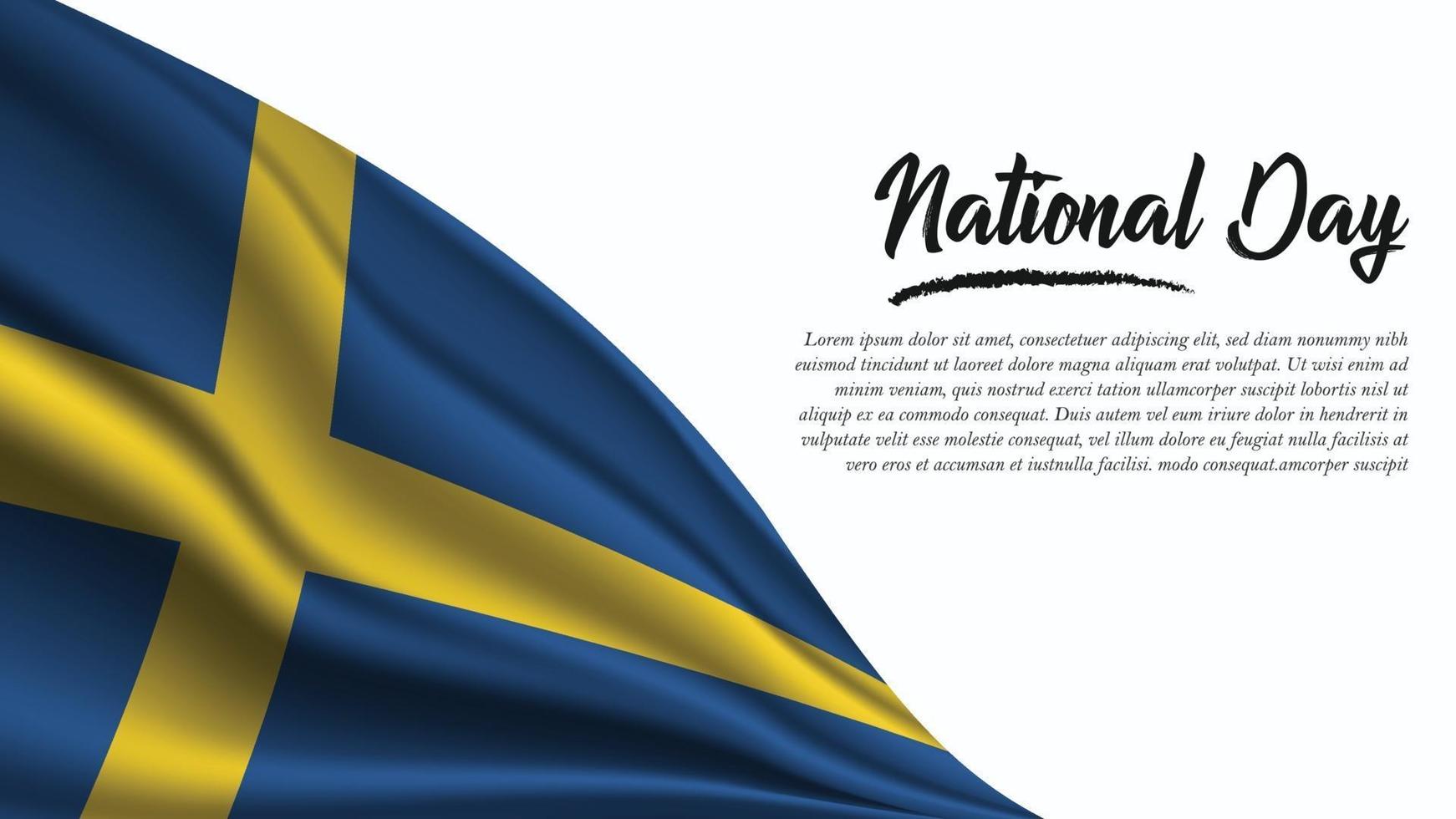 nationaldag banner med sverige flagga bakgrund vektor