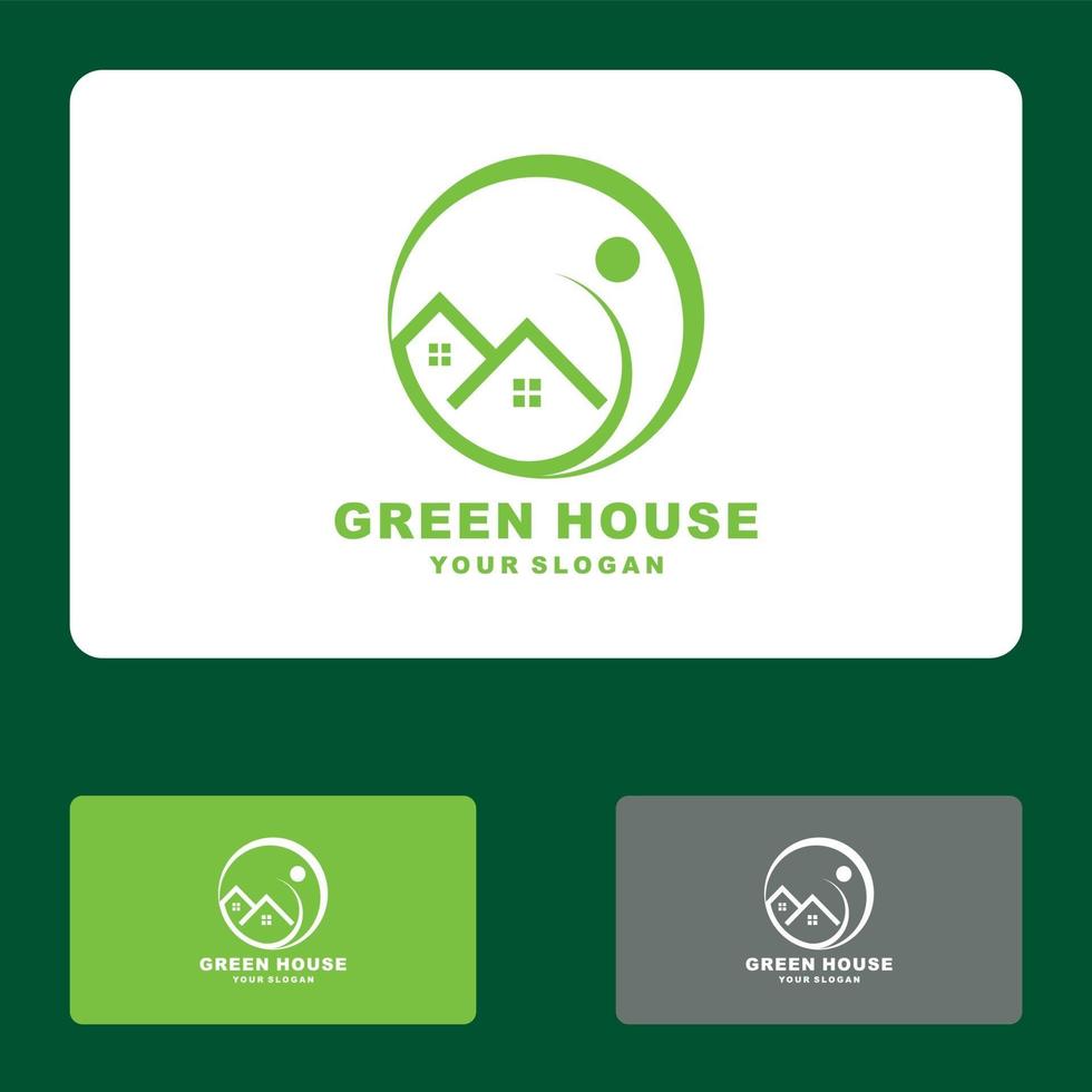 Home Leaf, grünes Haus, Öko-Haus-Logo-Set Vektor-Icon-Illustration vektor