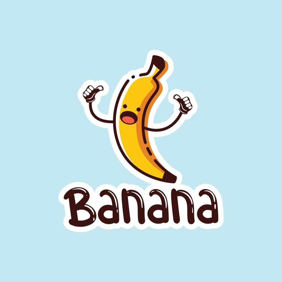 färgglada banan logotyp och maskot vektor