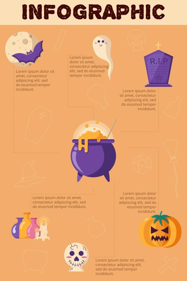 Halloween-Konzept-Infografiken in einem flachen Stil vektor