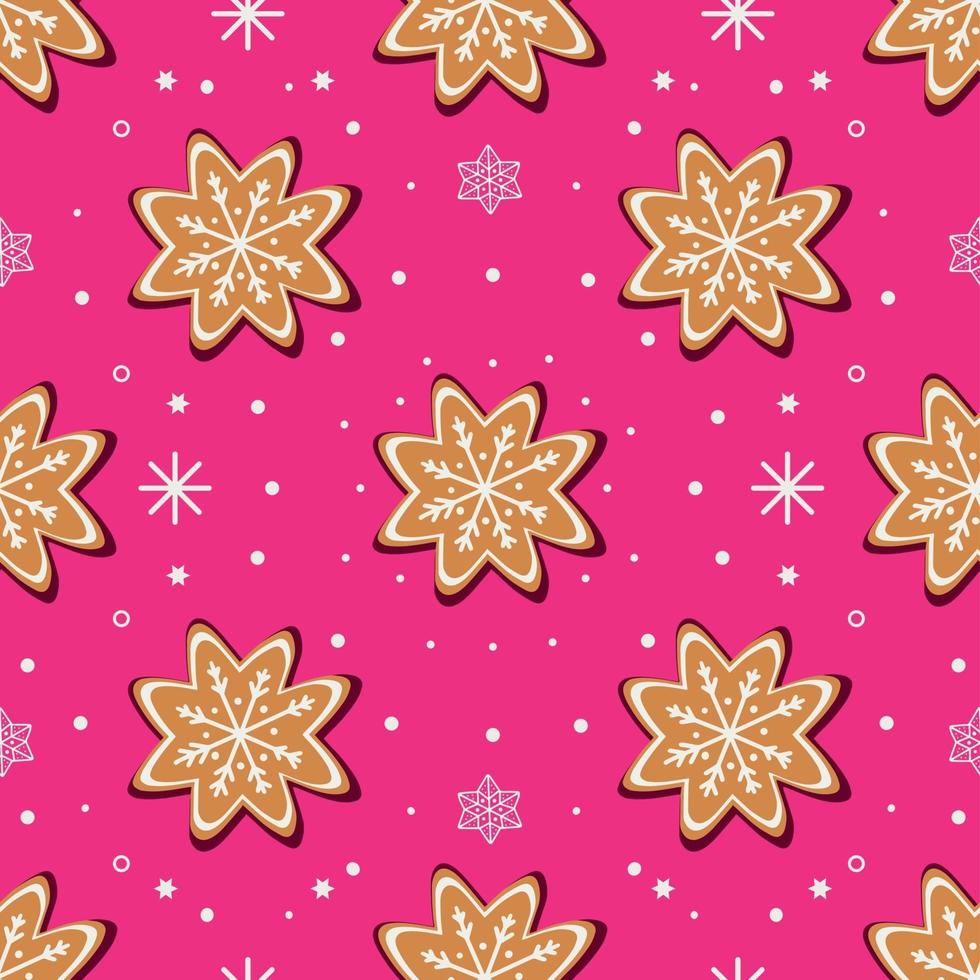 sömlösa mönster av traditionella julgodisar på rosa bakgrund vektor