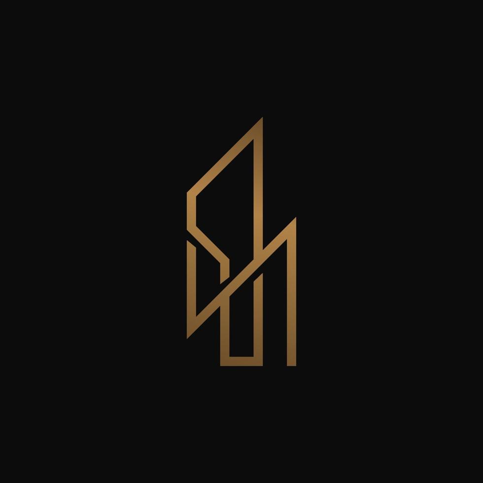 minimale logo icon gebäudelinie abstrakt vektor
