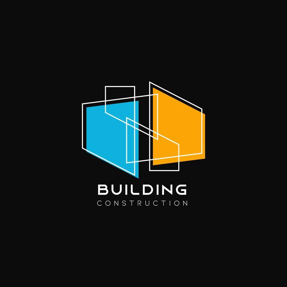 minimalistisk byggnad logotyp ikon med enkel design vektor