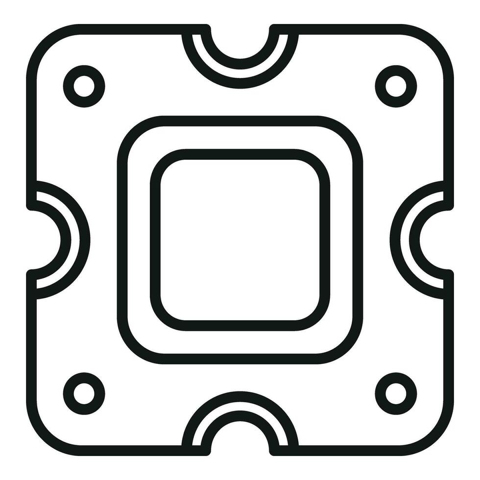 Laptop Prozessor Reparatur Symbol Gliederung Vektor. Taste Werkzeug vektor