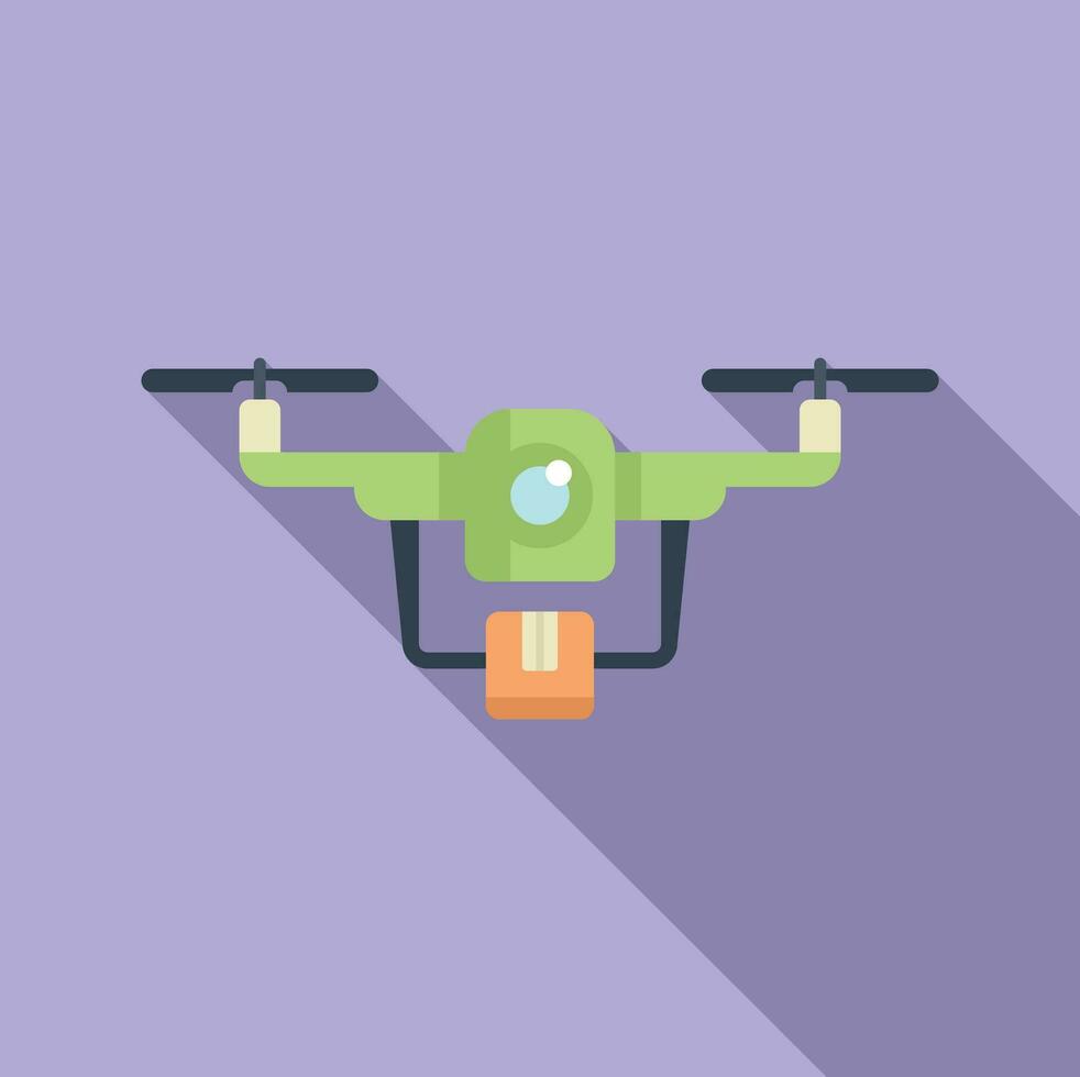 Paket Drohne Lieferung Symbol eben Vektor. Kamera Spion vektor