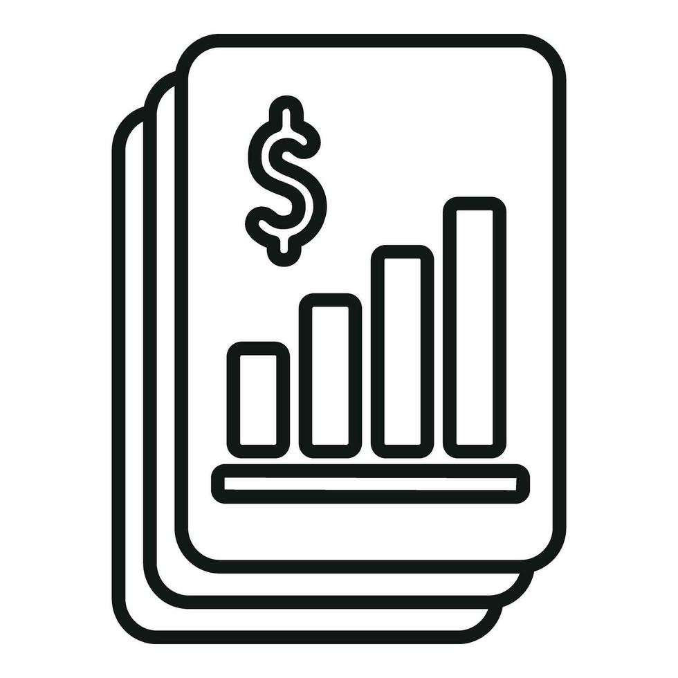 pengar papper ikon översikt vektor. finansiell kreditera vektor