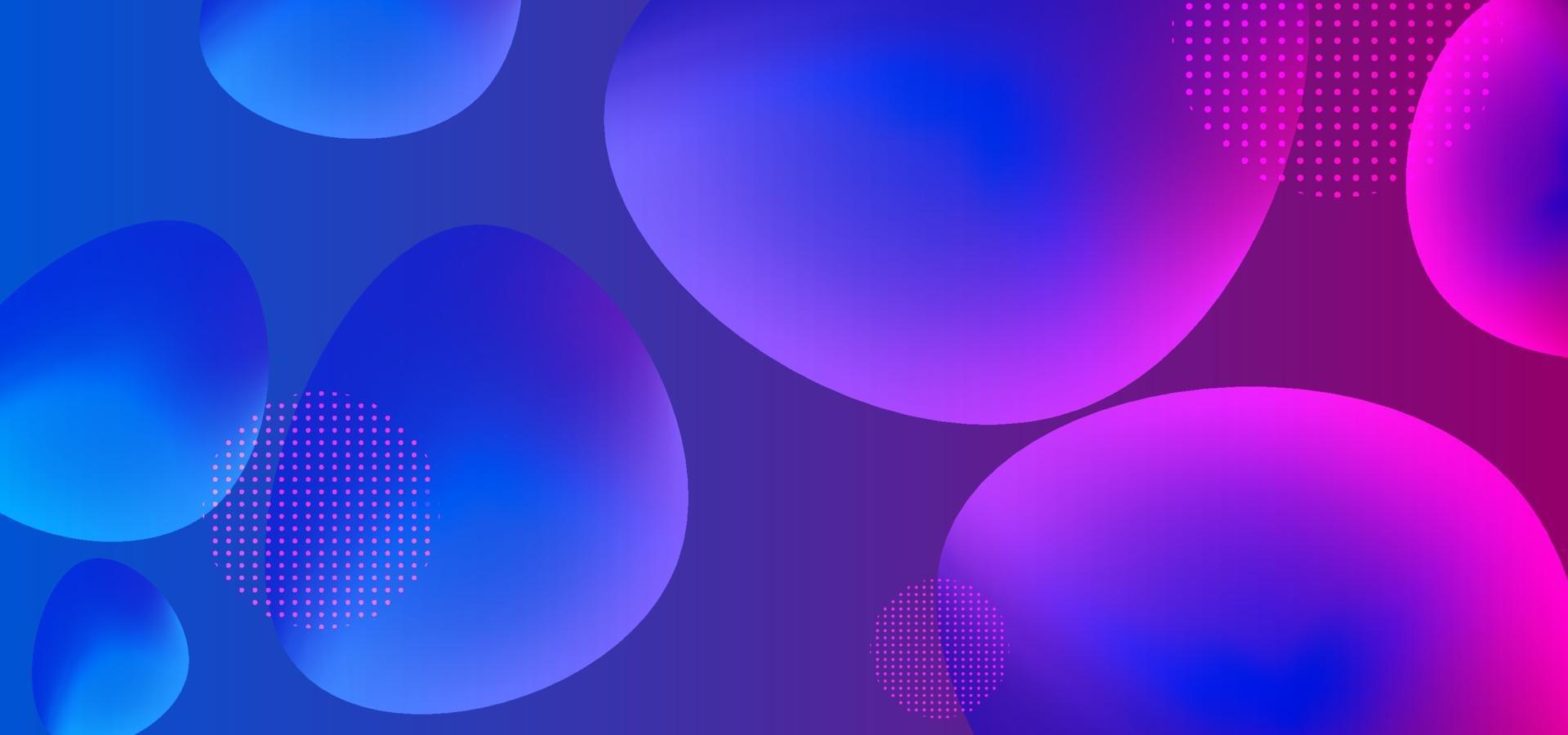 flüssiger Steigungshintergrund mit bunten Kreisformen blau und rosa vektor