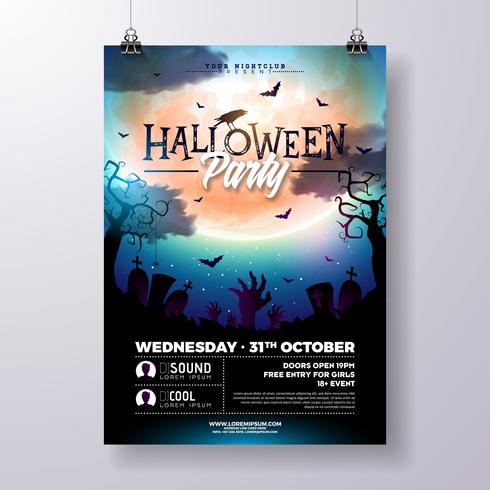 Halloween party flyer illustration vektor