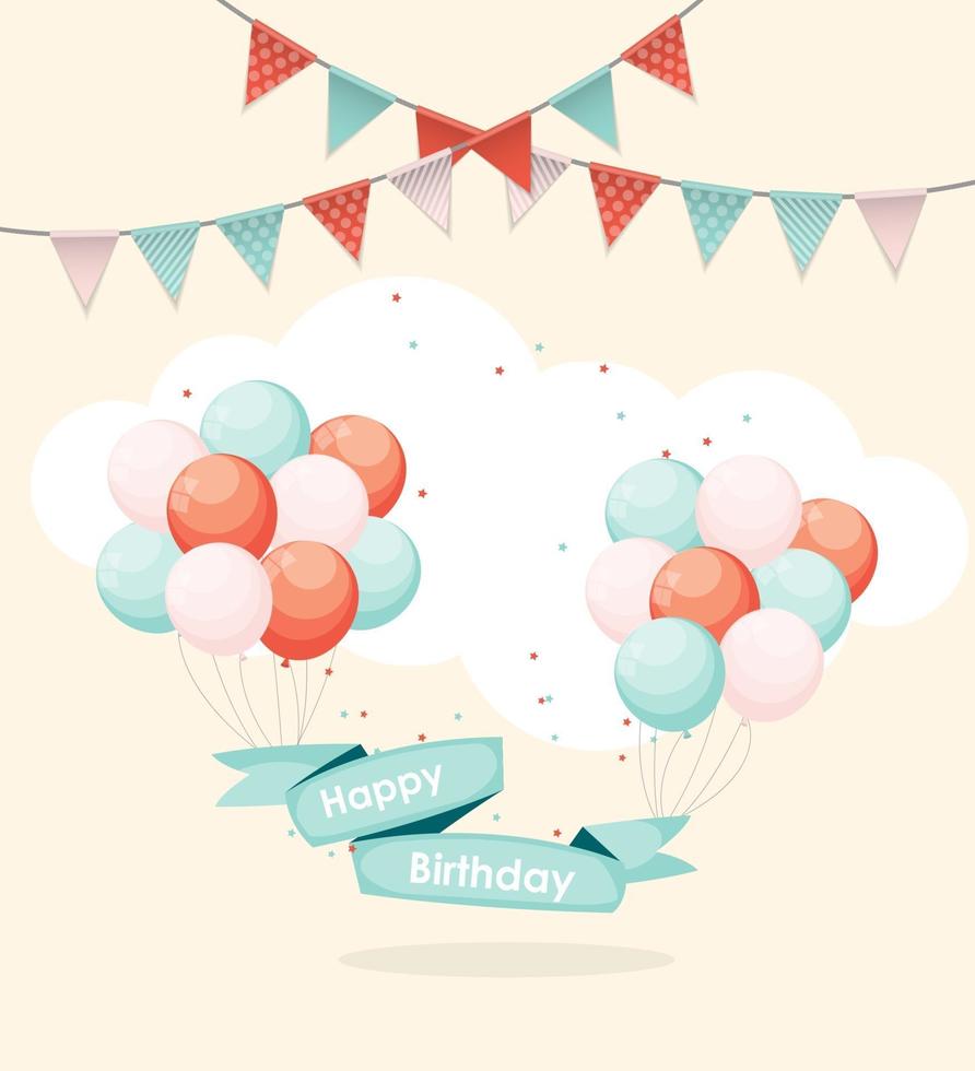 Farbe glänzend alles Gute zum Geburtstag Ballons Banner Hintergrund vektor