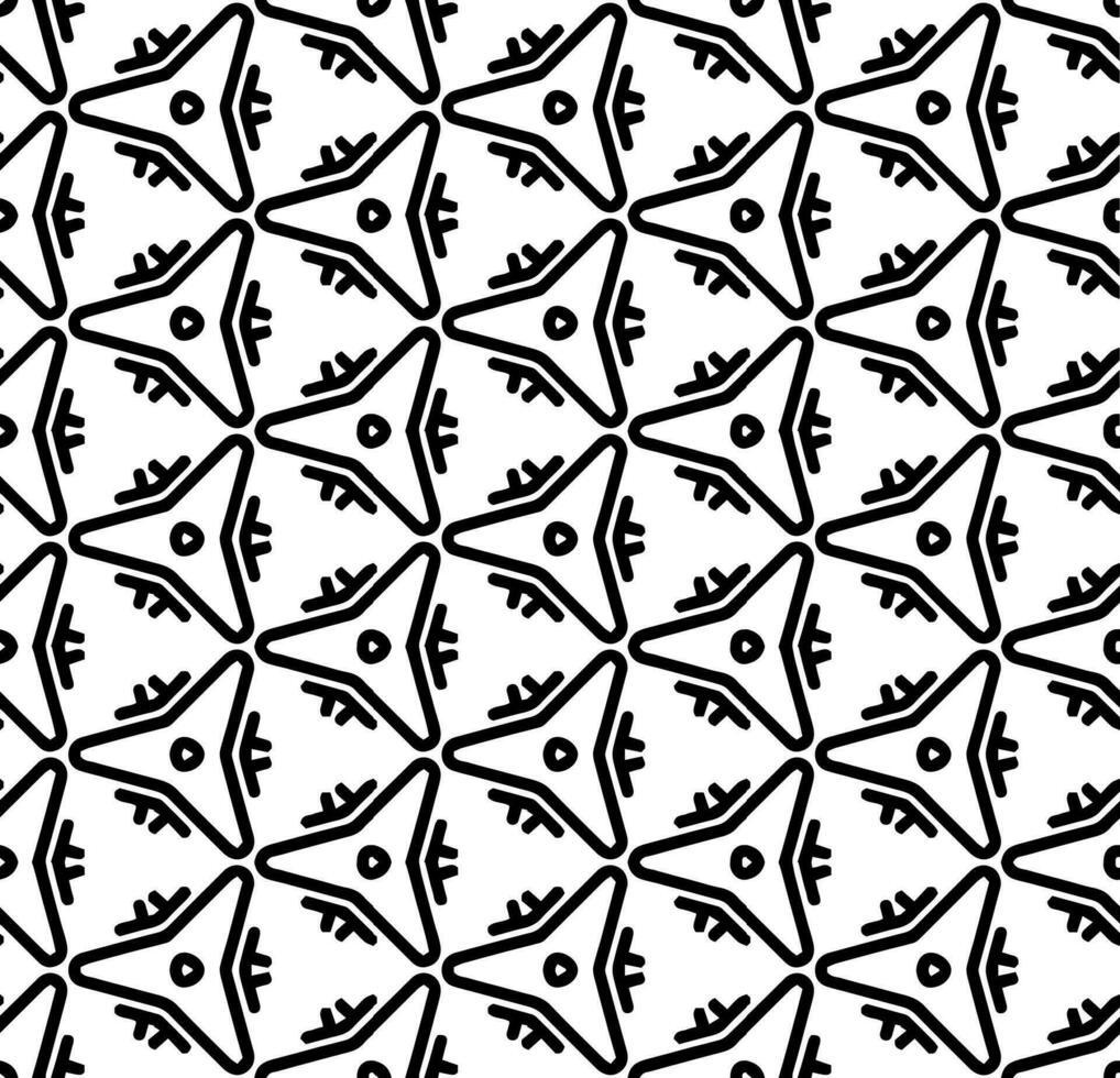 svart och vit sömlös abstrakt mönster. bakgrund och bakgrund. gråskale dekorativ design. mosaik- ornament. vektor grafisk illustration.