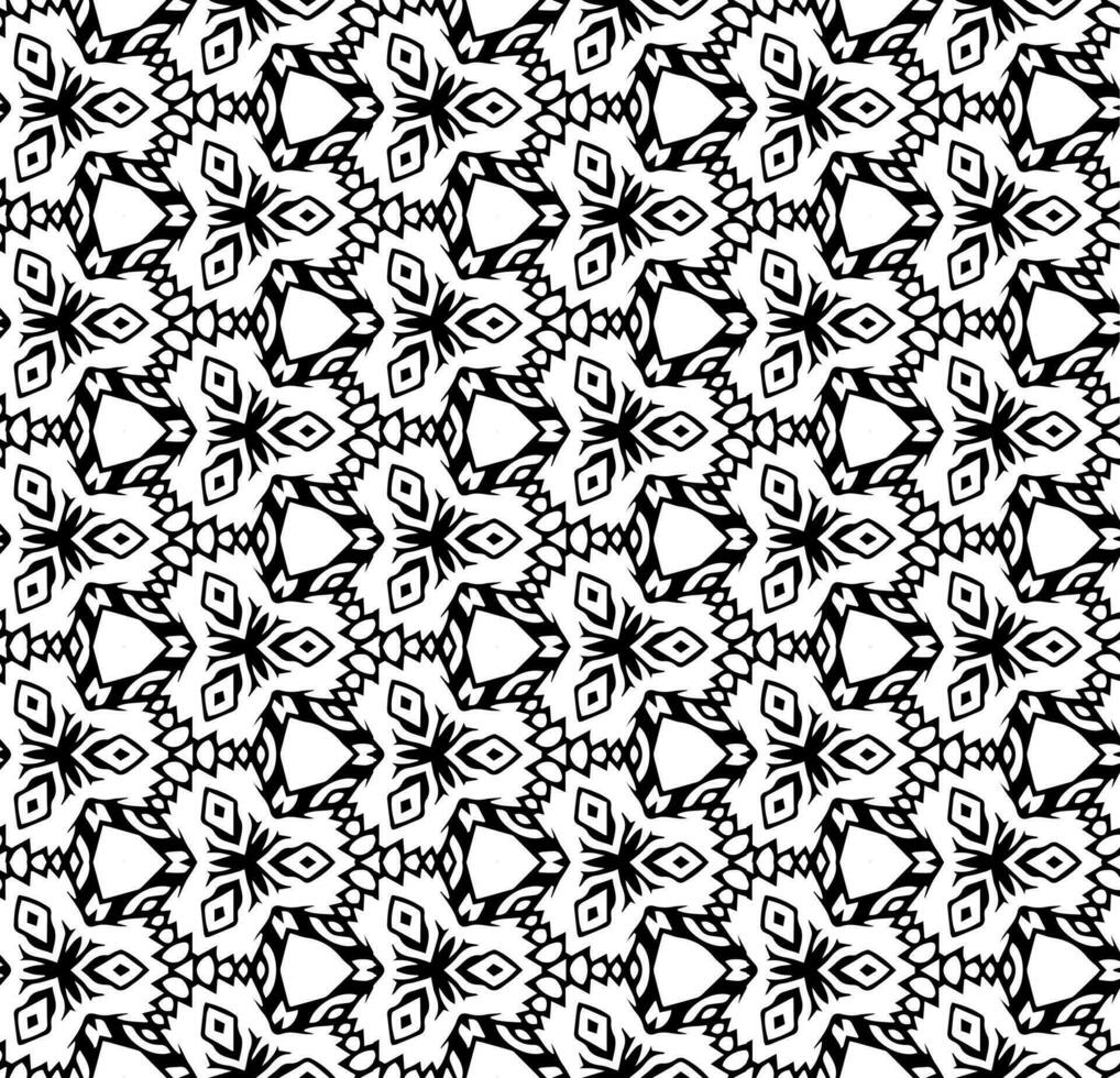 nahtloses abstraktes Schwarzweiss-Muster. Hintergrund und Hintergrund. Ziermuster in Graustufen. Mosaik-Ornamente. Vektorgrafik. vektor