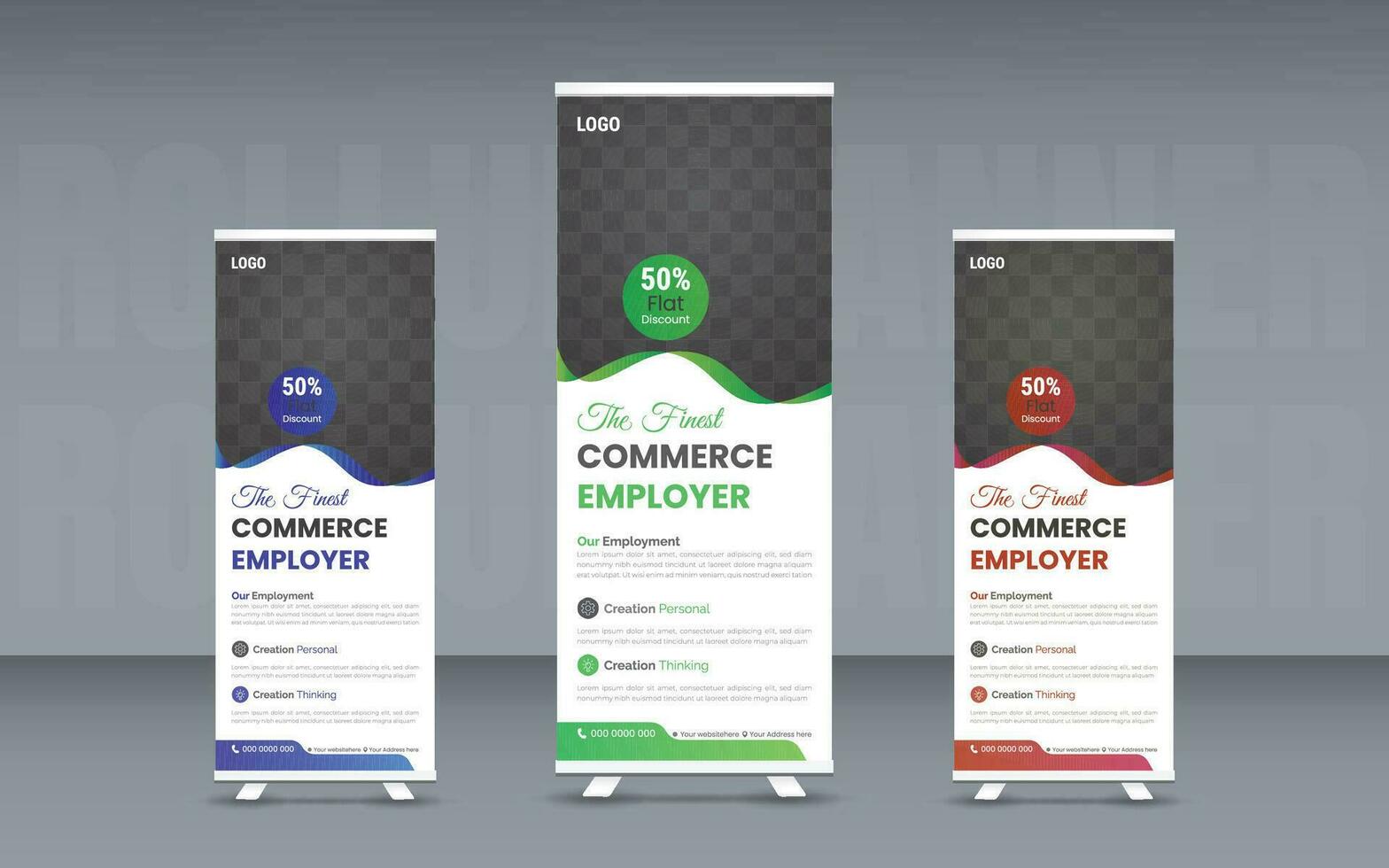 vektor professionell företag rulla upp stå baner mall design