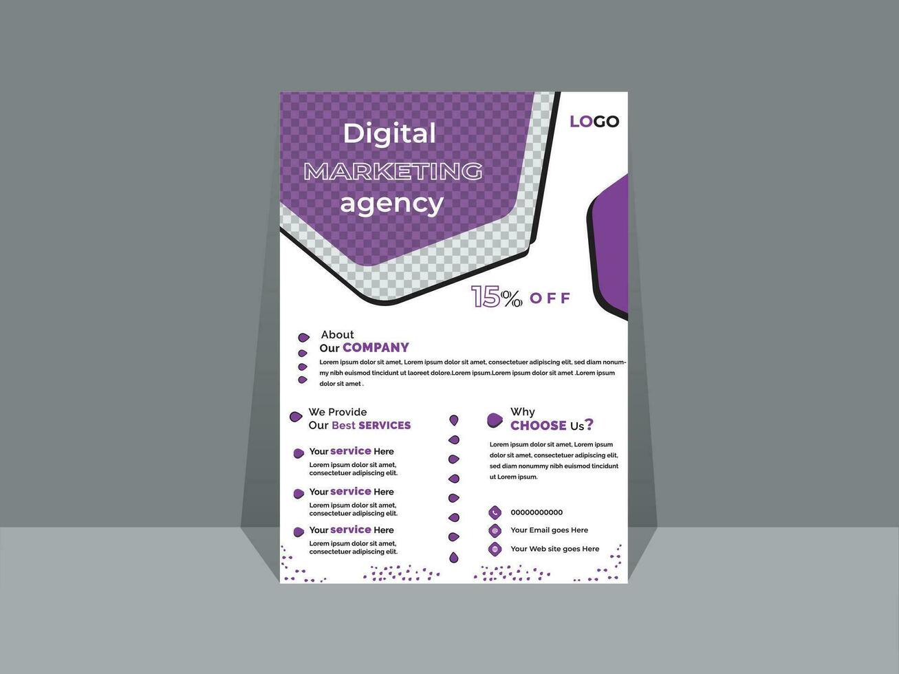 kreativ Geschäft Flyer Vorlage Design zum ein Digital Marketing Unternehmen oder Agentur vektor