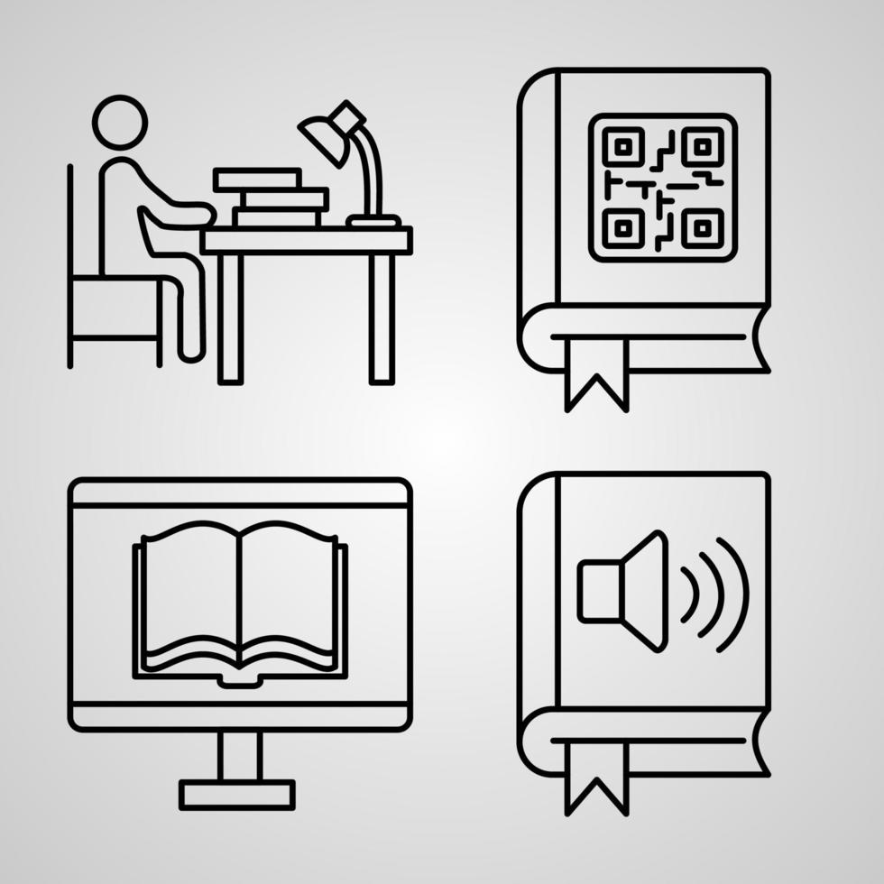 Bibliothek Icon Set Vektor Illustration EPS