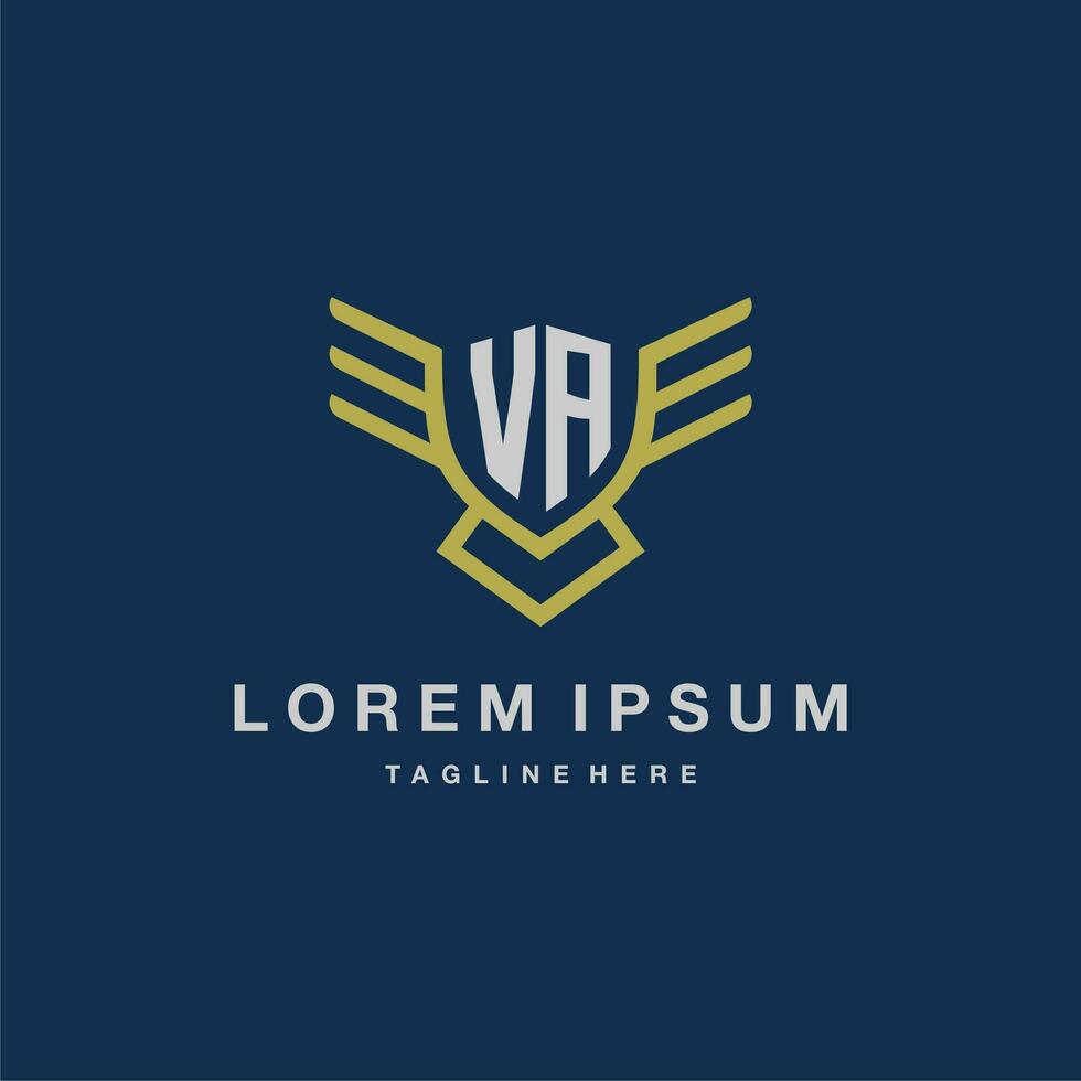 va första monogram logotyp för kreativ Örn linje bild vektor design