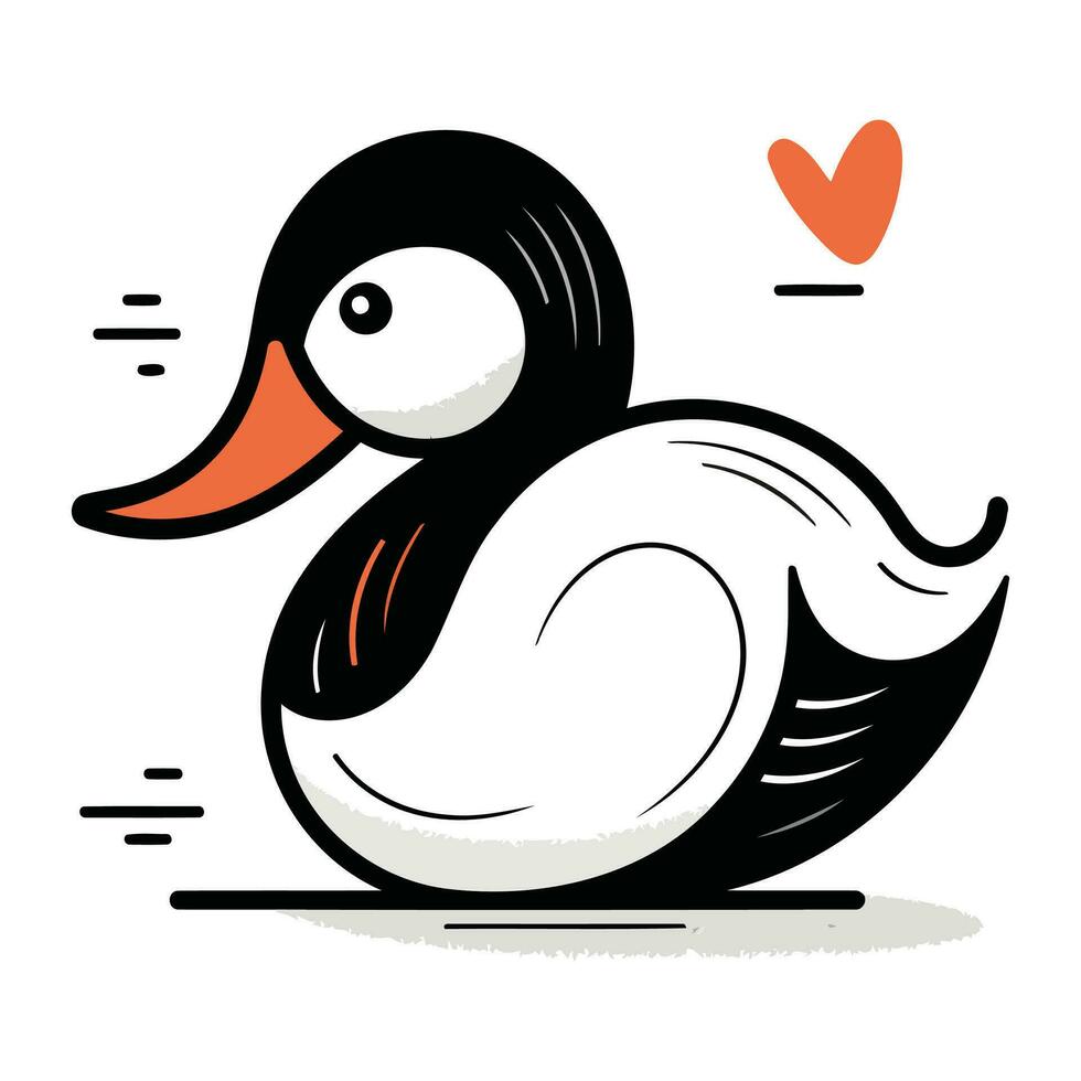 Ente Vektor Illustration auf Weiß Hintergrund. süß Karikatur Ente.