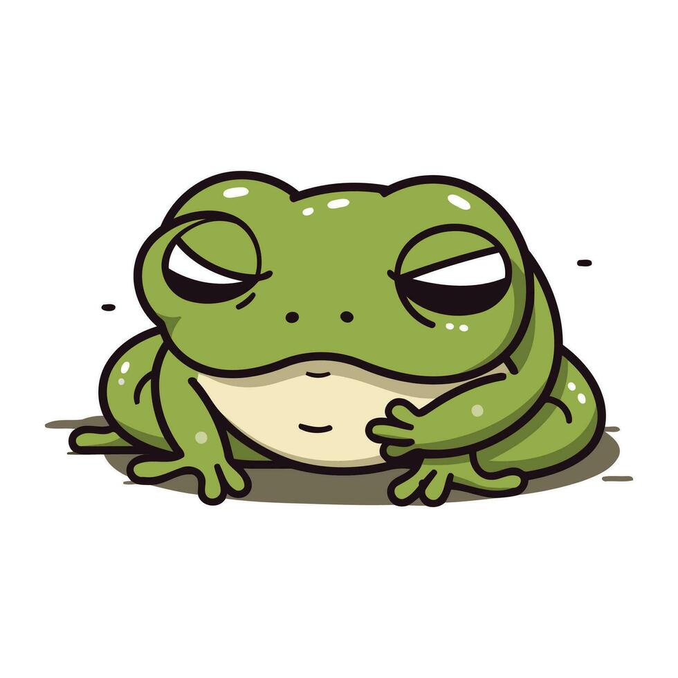 Frosch. Vektor Illustration von ein Karikatur Frosch. isoliert auf Weiß Hintergrund.