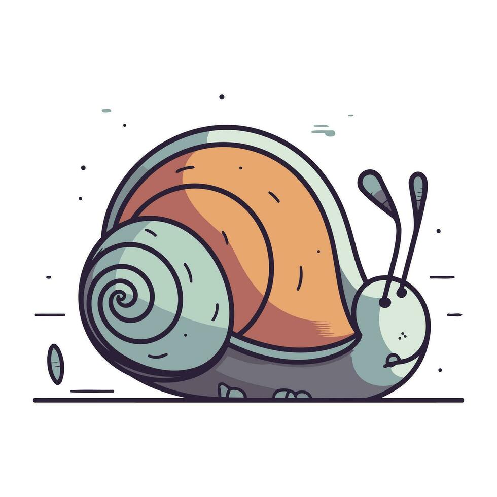 Karikatur Schnecke. Vektor Illustration. isoliert auf Weiß Hintergrund.