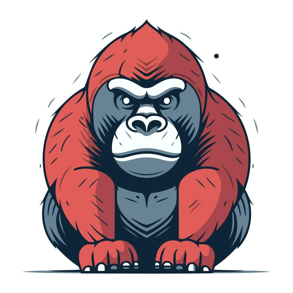 Gorilla Karikatur Maskottchen. Vektor Illustration zum t Hemd drucken Design.