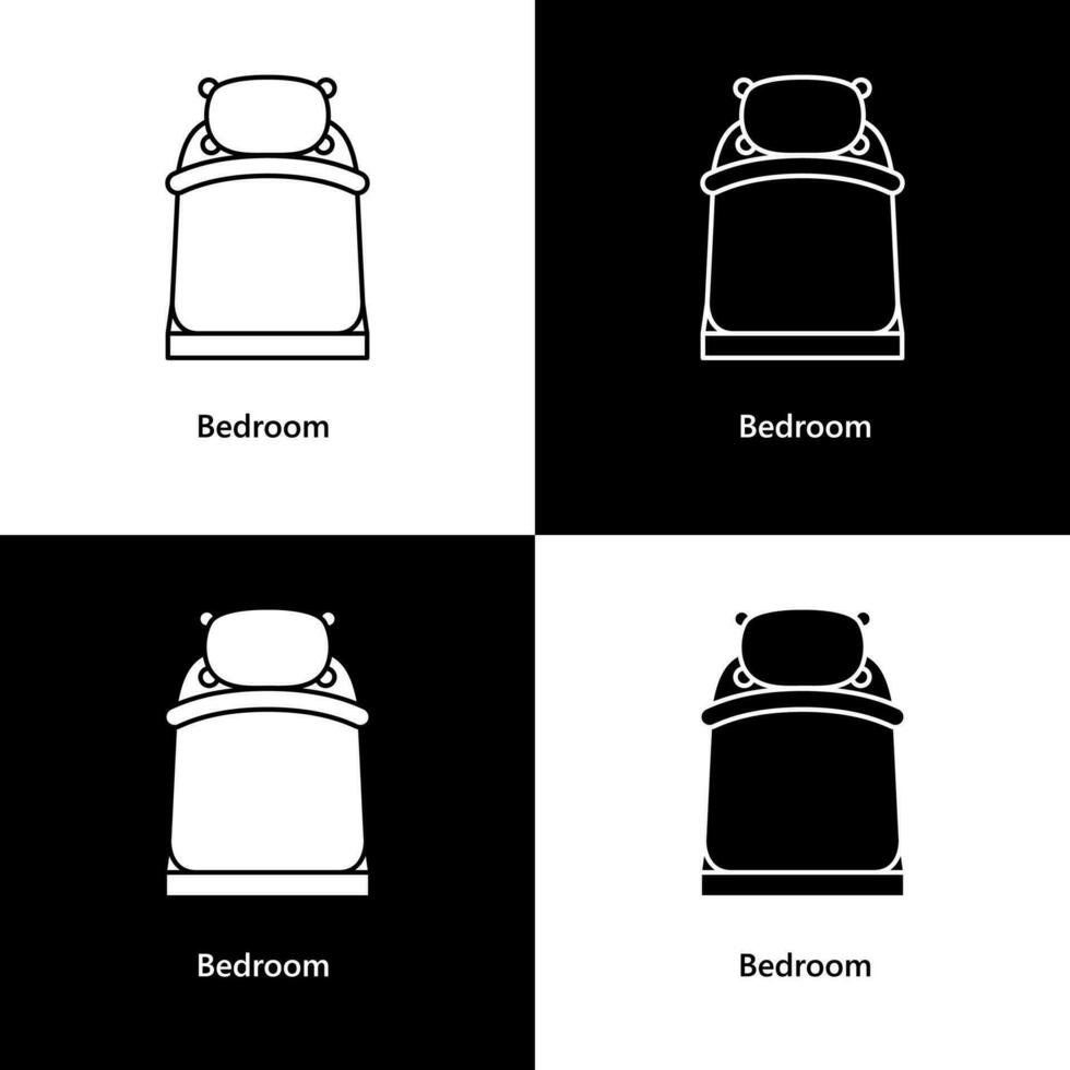 sovrum hushåll ikon logotyp illustration vektor