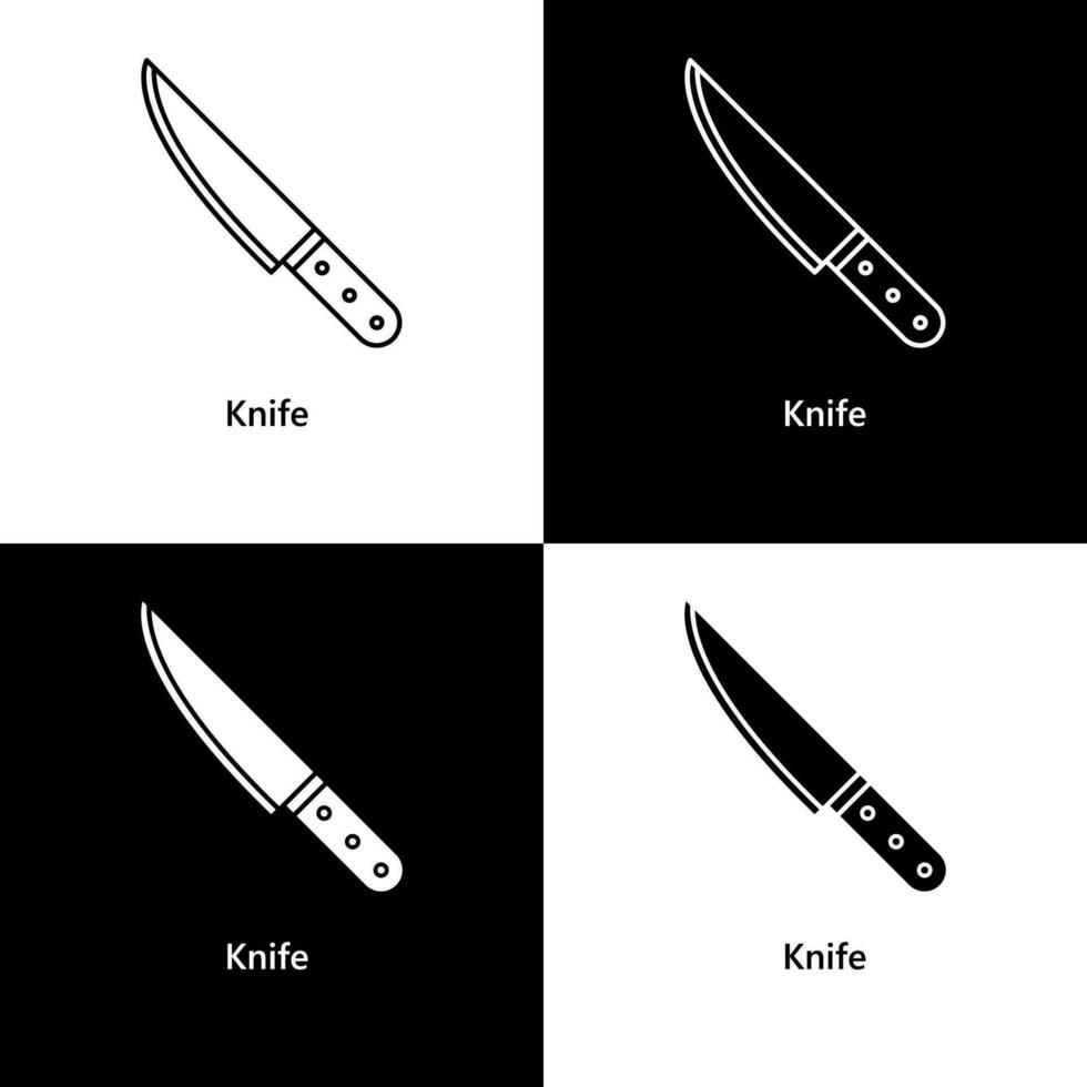kniv köksutrustning ikon logotyp illustration vektor