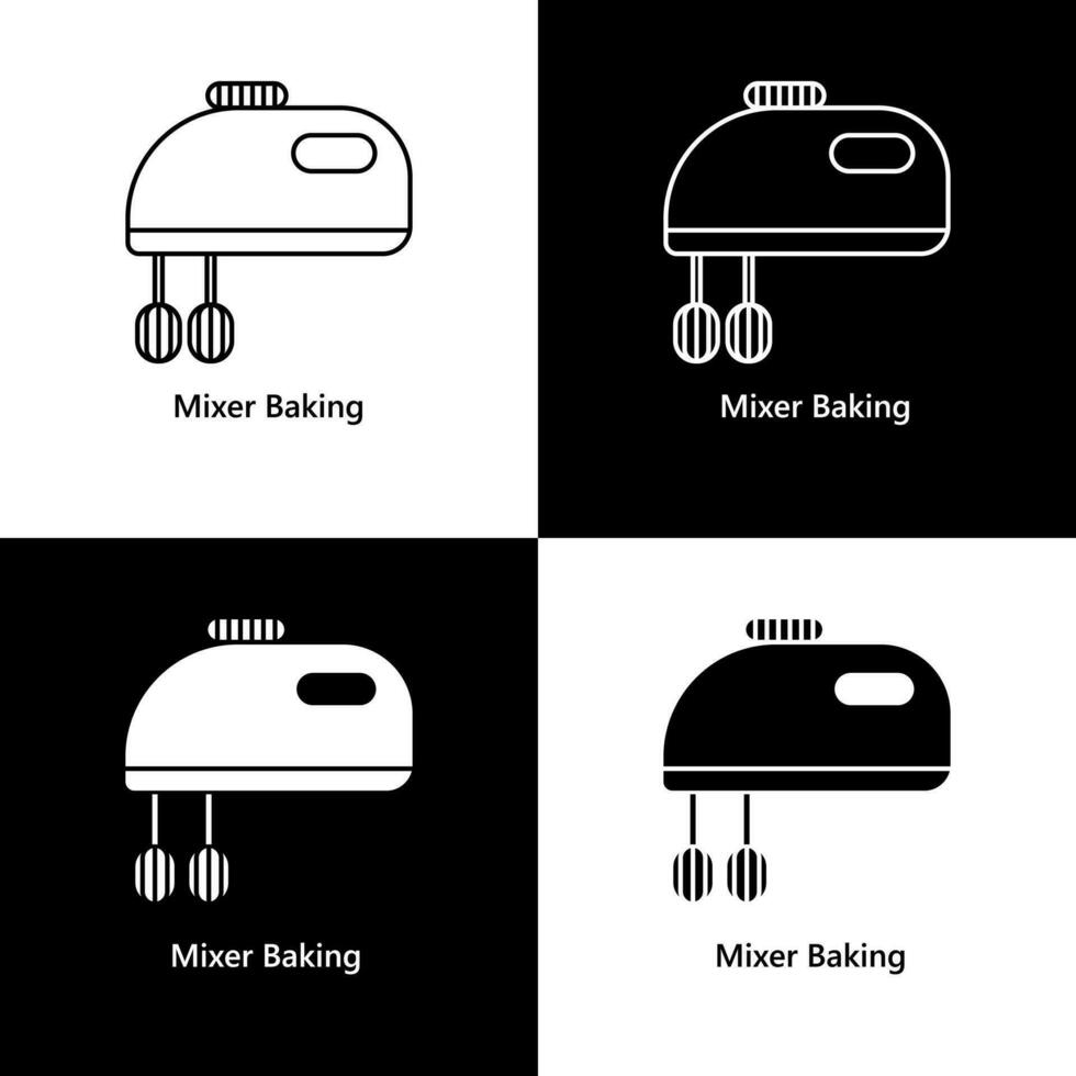 mixer bakning köksutrustning ikon logotyp illustration vektor