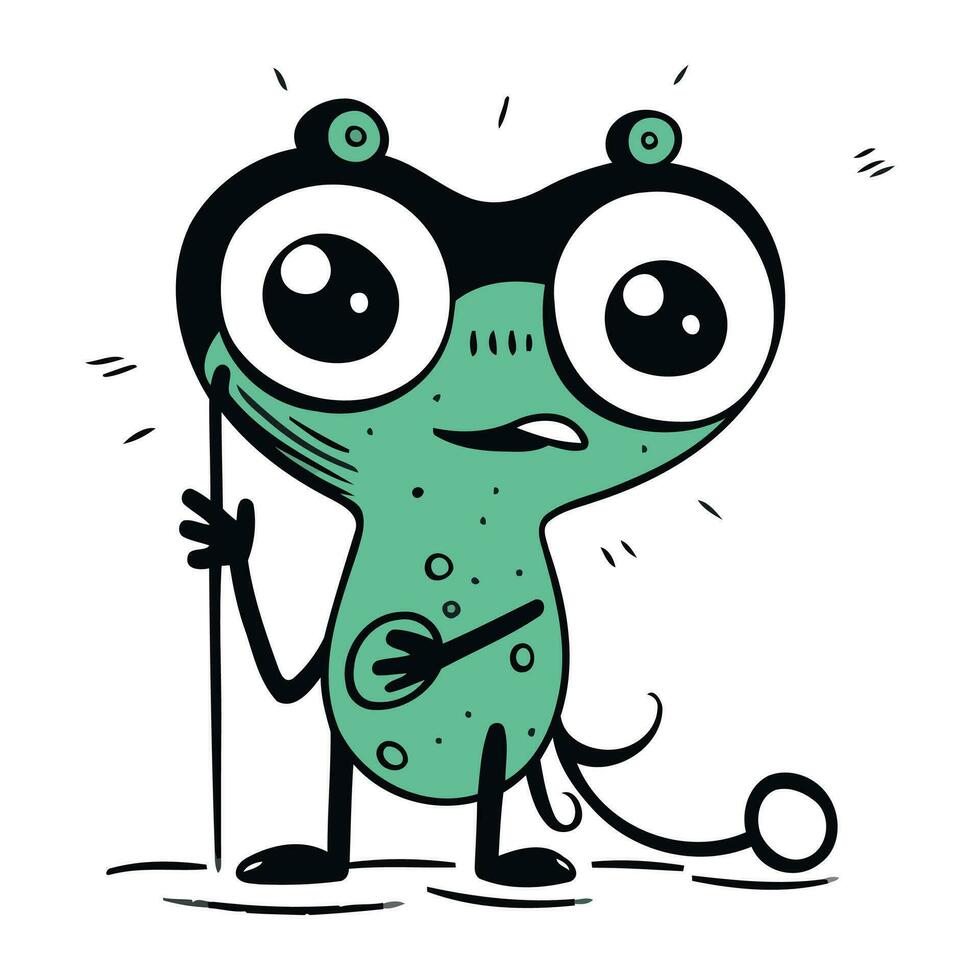 komisch Frosch mit groß Augen. Vektor Illustration zum Ihre Design.