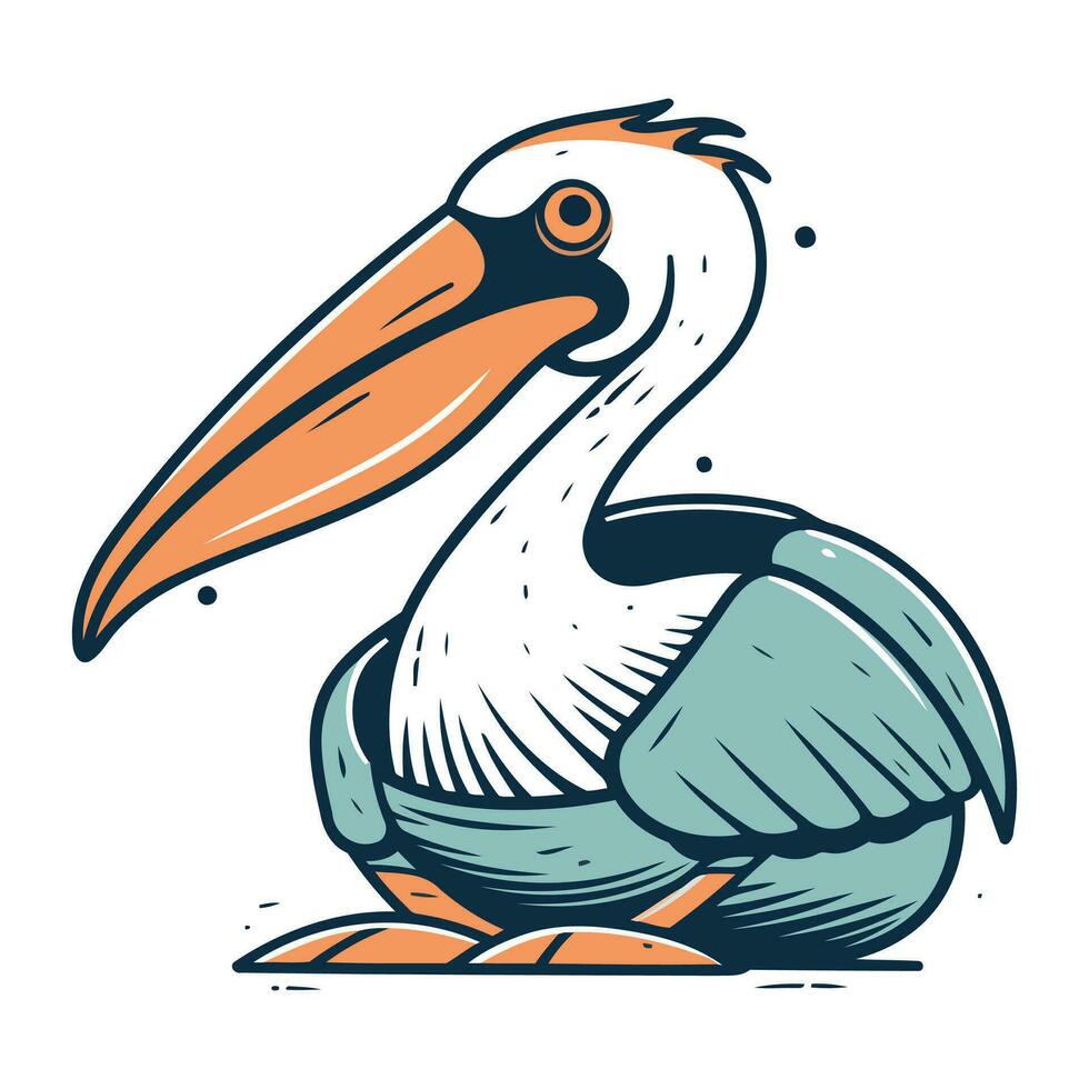 Pelikan Vektor Symbol. Karikatur Illustration von Pelikan Vektor Symbol zum Netz Design