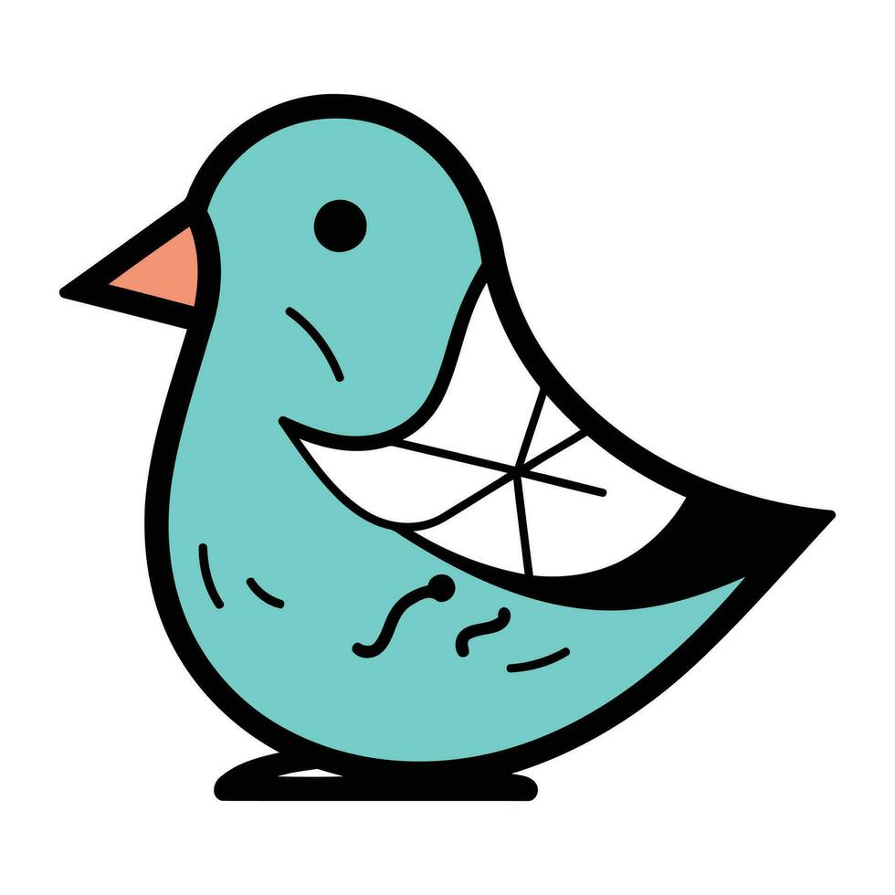 süß Vogel Karikatur Symbol Vektor Illustration Design Grafik Gekritzel Hand gezeichnet