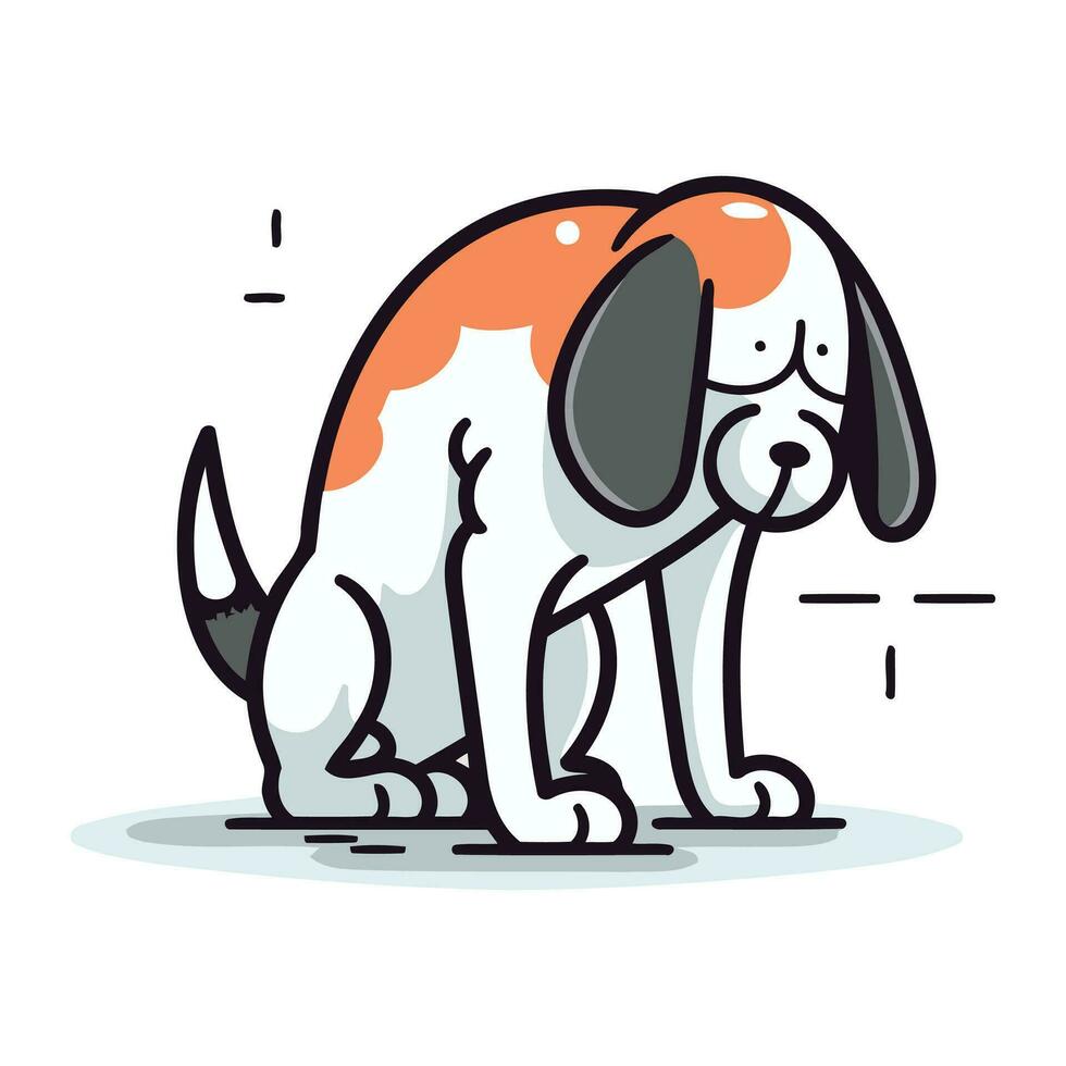 süß Hund Vektor Illustration. eben Design. Haustier Geschäft Konzept.