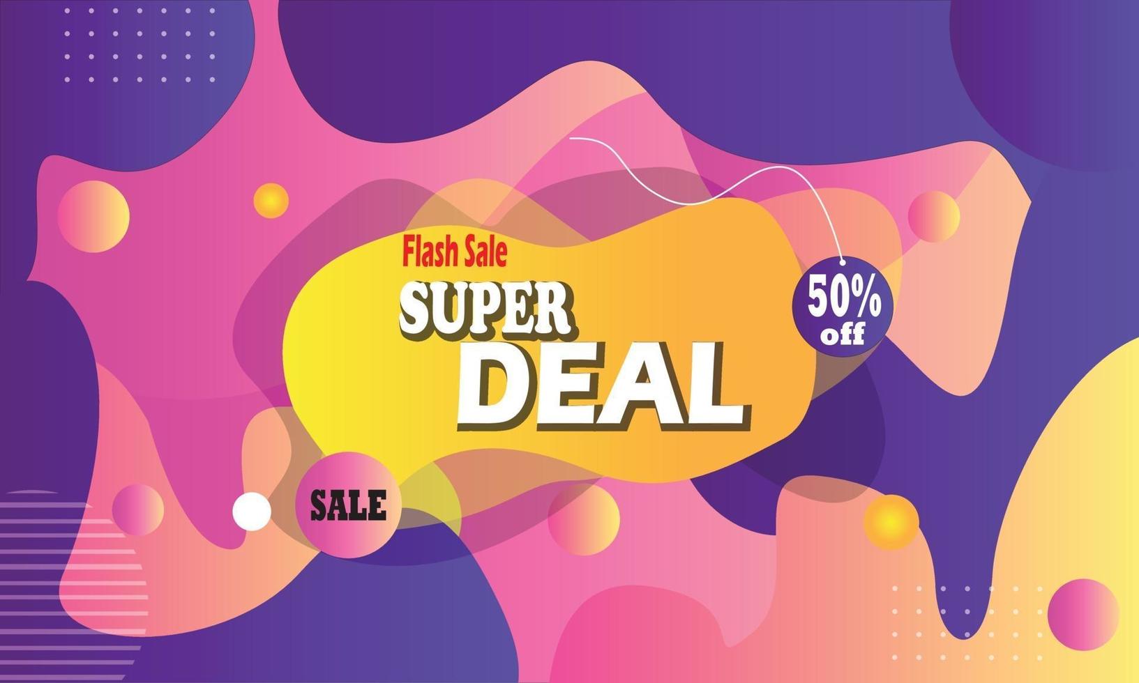 Hintergrundbild Banner voller fröhlicher Farben Super Deal vektor