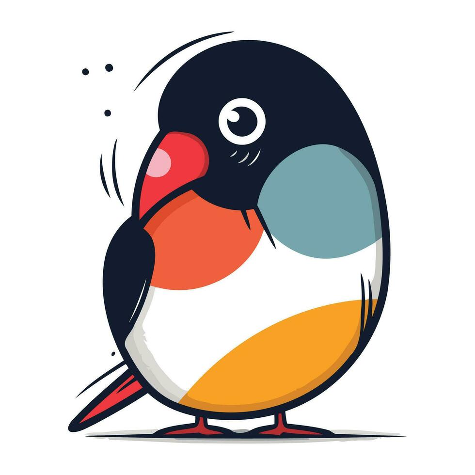 Vektor Illustration von ein süß wenig Pinguin isoliert auf Weiß Hintergrund.