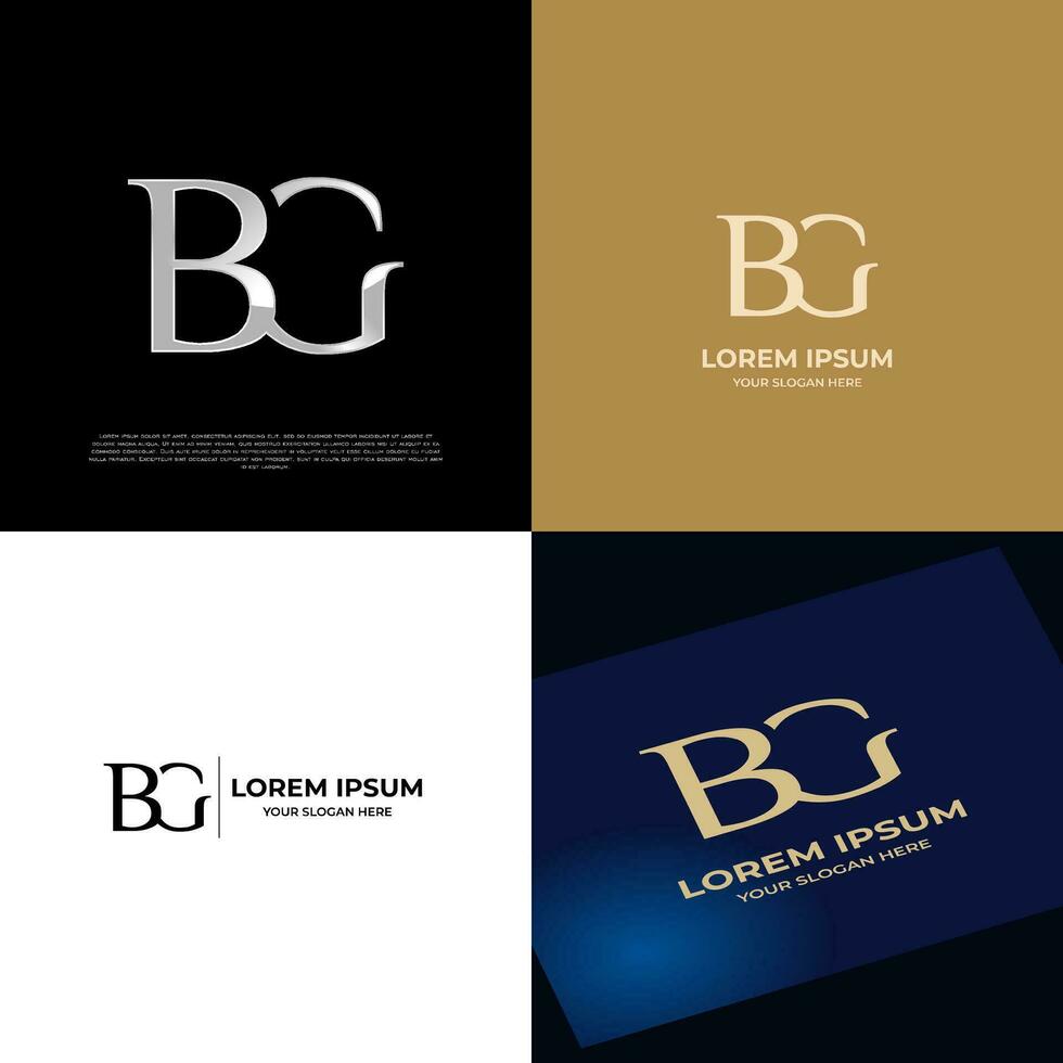 Logo Initiale bg Beschriftung Typografie modern vektor